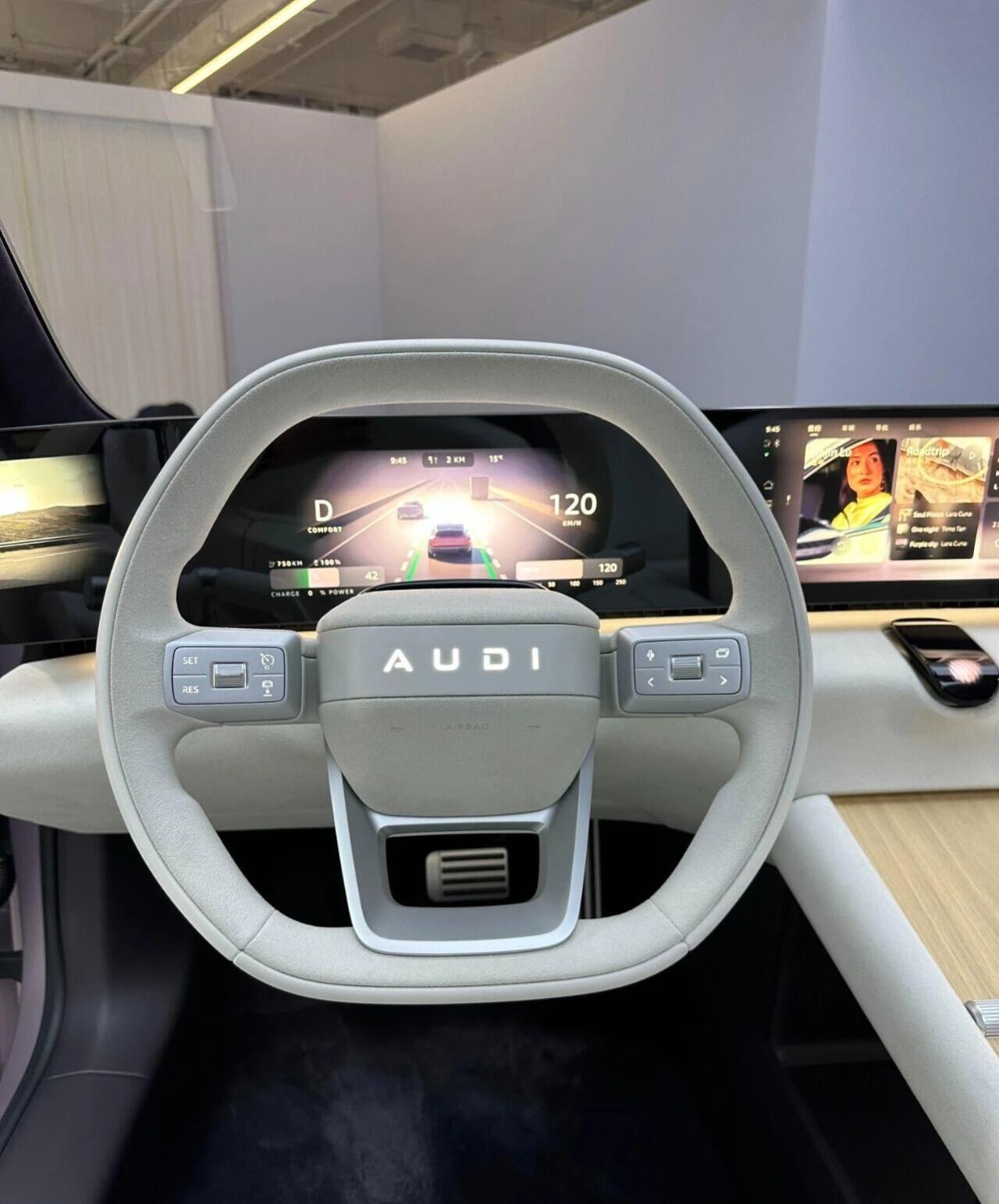 一眼沦陷！奥迪新品牌颜值杀疯了奥迪与上汽联手打造的全新AUDI品牌，首款纯电B级