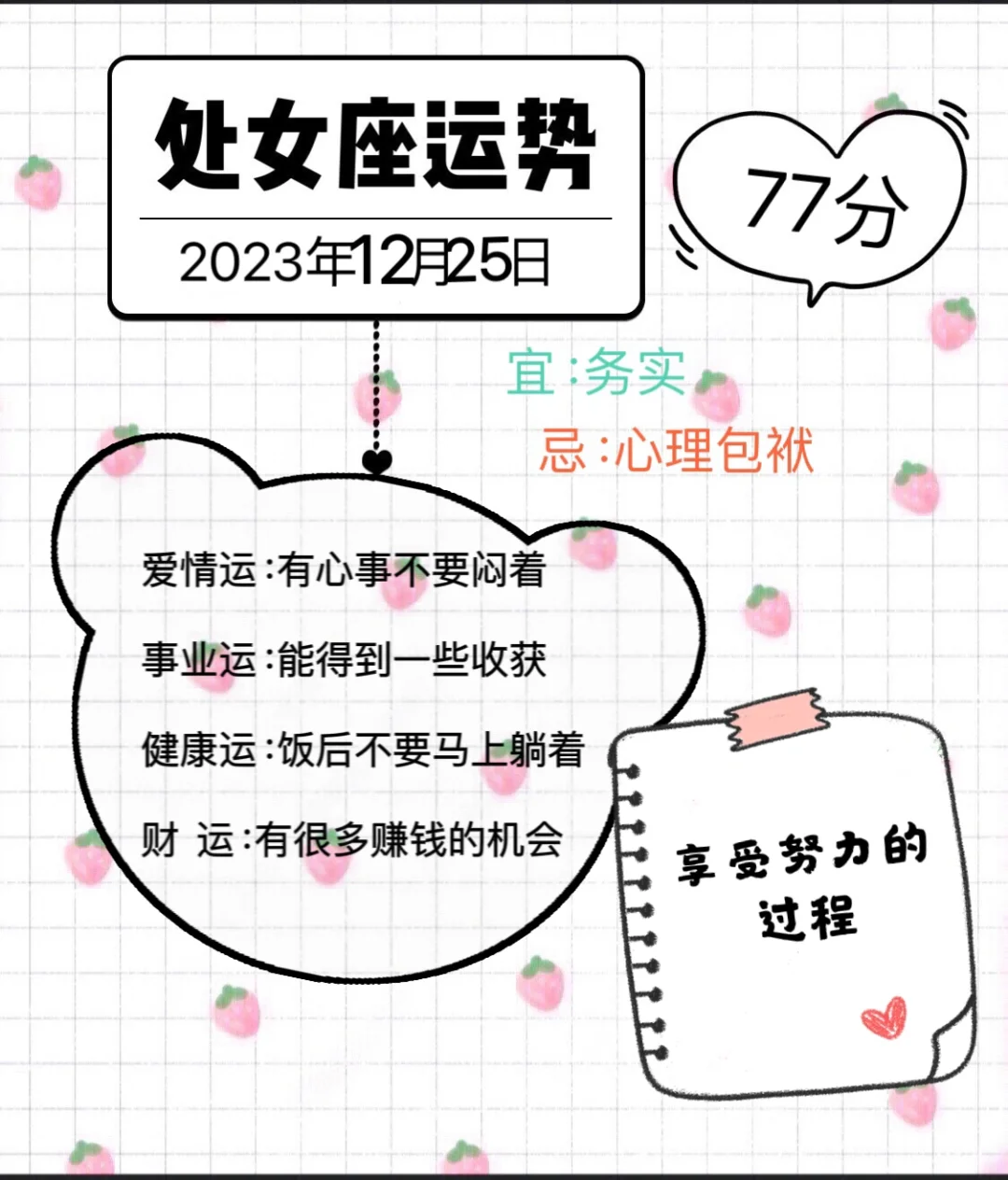处女座2023年12月25日运势（往后翻有周运势