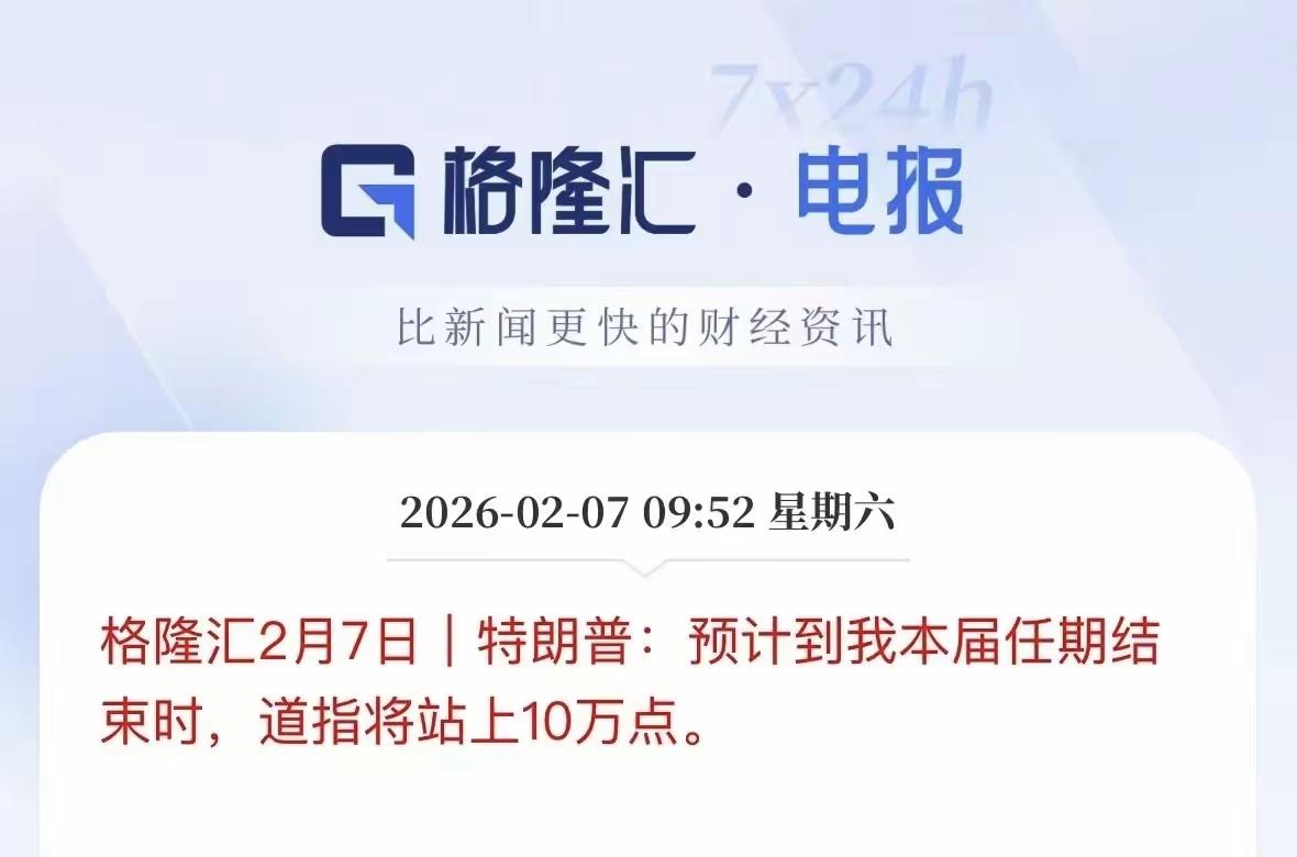 特朗普够敢言，称任期结束时道指将站上10万点，这牛吹得有些离谱。道指是美国股市重