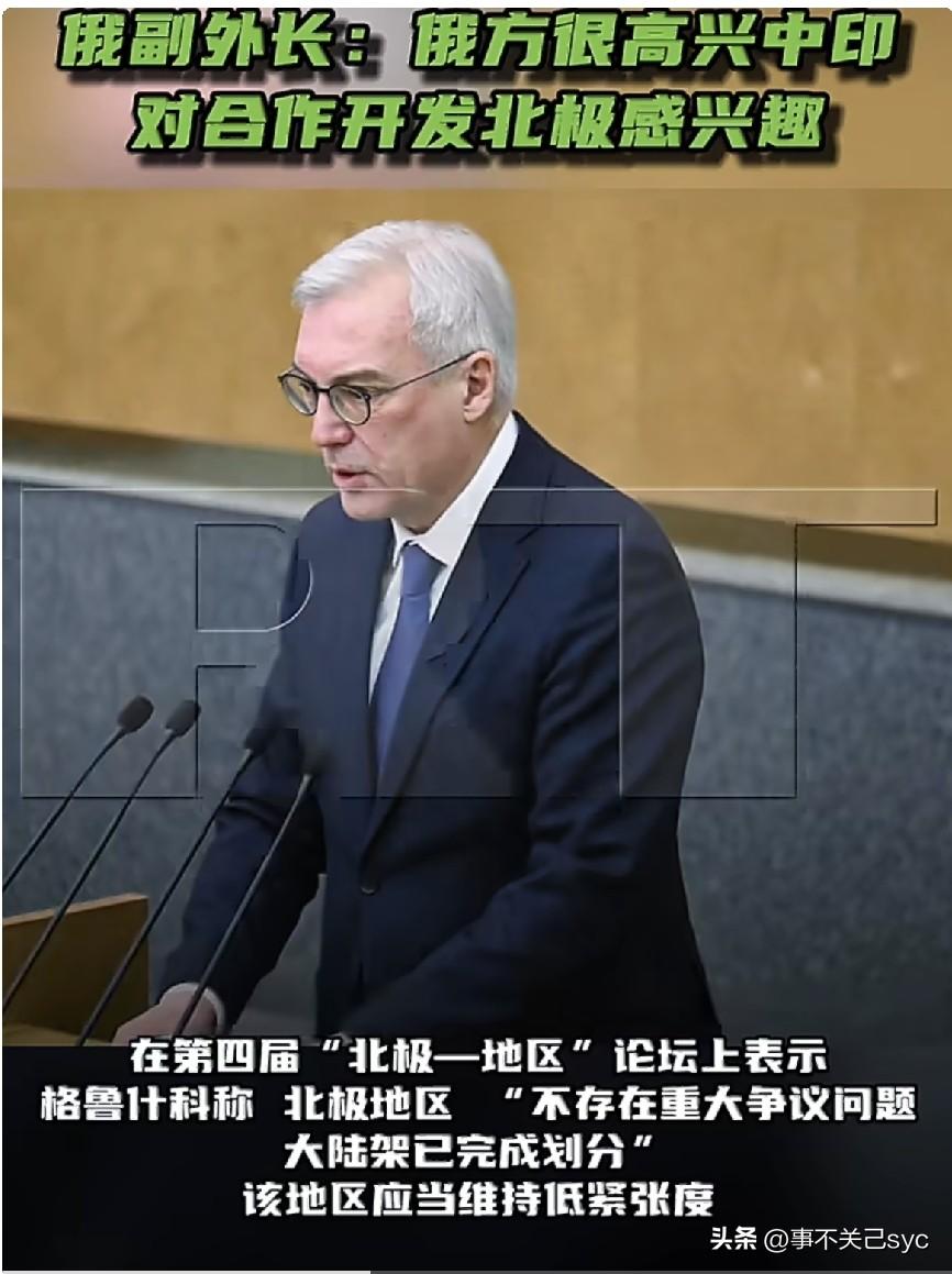 RT报道，8月13日，俄罗斯外交部副部长亚历山大·格鲁什科在第四届“北极—地区”
