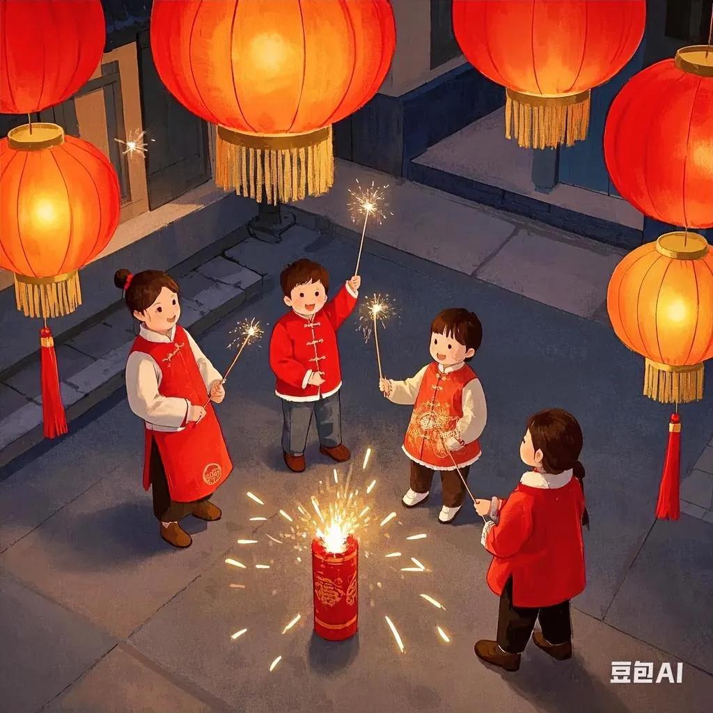 灯火阑珊处，童真笑语中。
