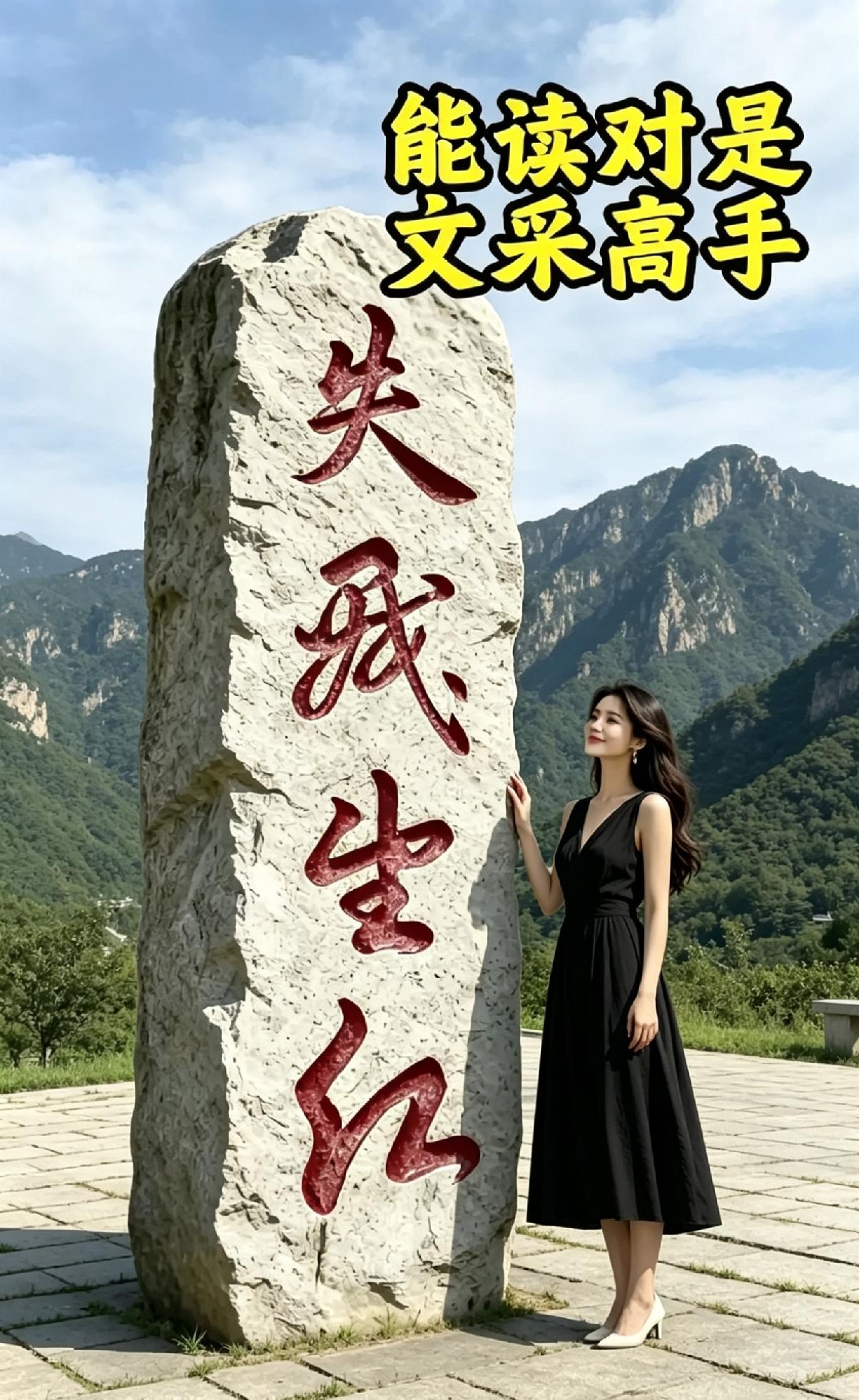 不是我吹！我敢说！90%的人都认不全石碑上这四个字，能读对的人，绝对是非常有文采