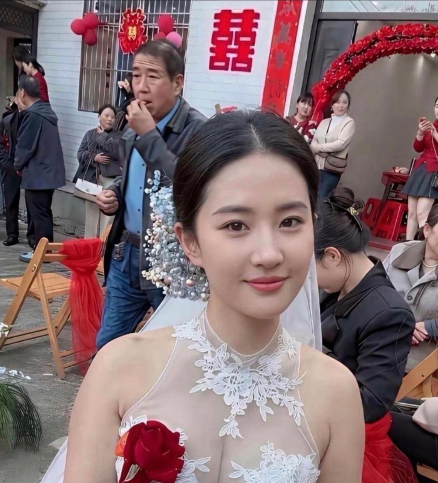 新娘撞脸刘亦菲！这是什么神仙颜值啊 