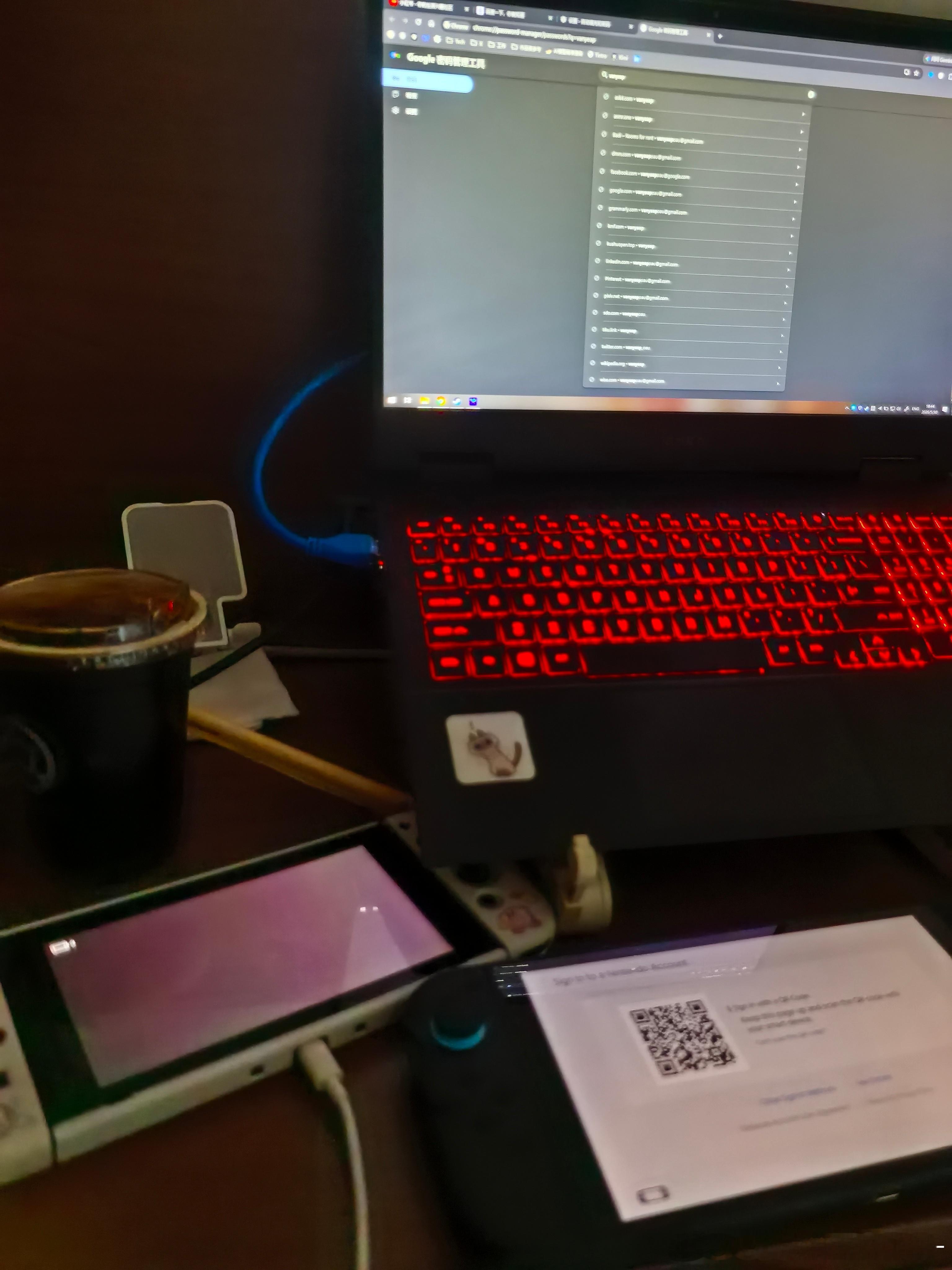 每个刚拿到ns2的人都这么狼狈吗完全不记得自己账号密码，扫码chrome里记的也