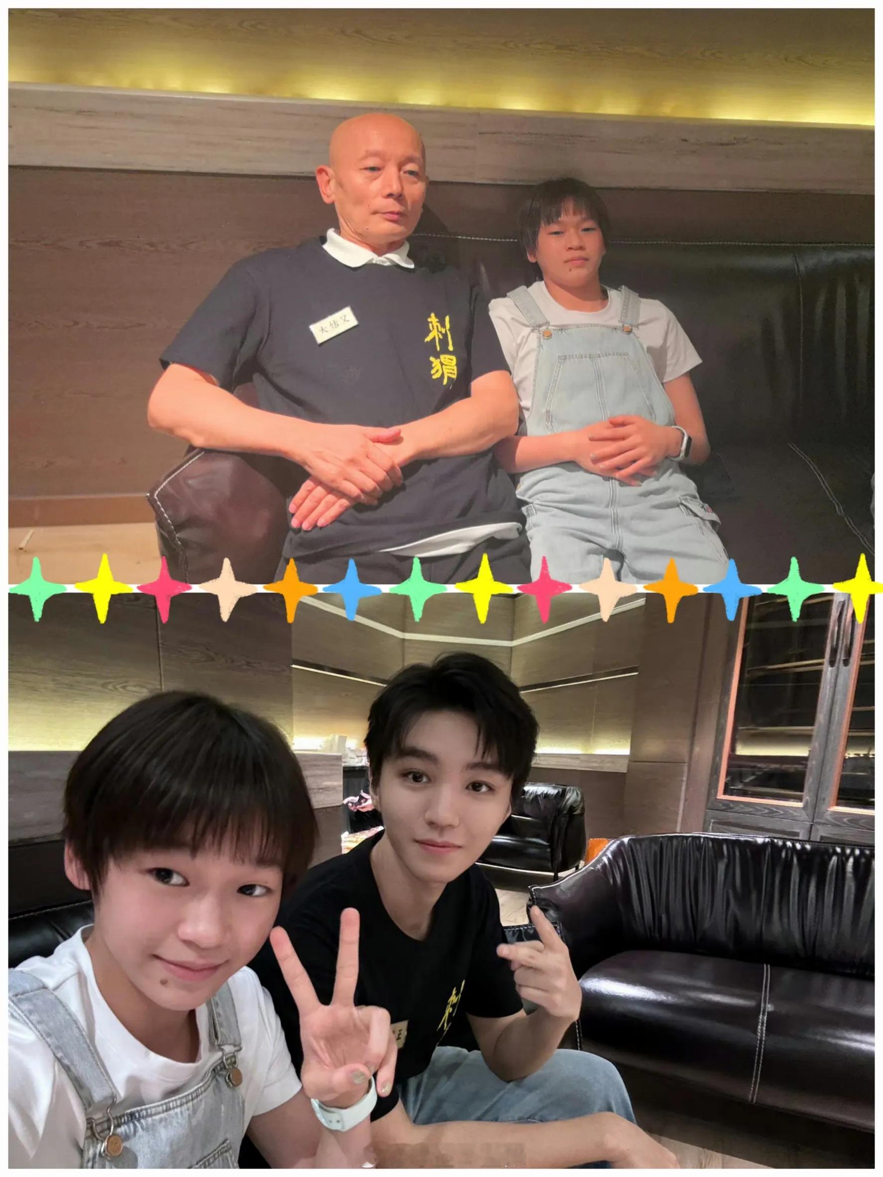 #全红婵和王俊凯葛优合照# 全红婵与葛优王俊凯合照不同的人不同的合照风格，年轻活