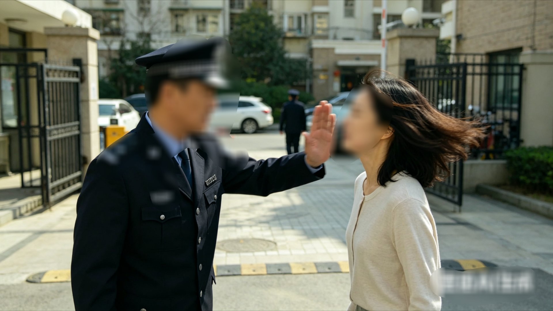 女子先踹保安被反手扇耳光谁更过分所以双方一开始到底是因为什么原因而导致女子踹保安