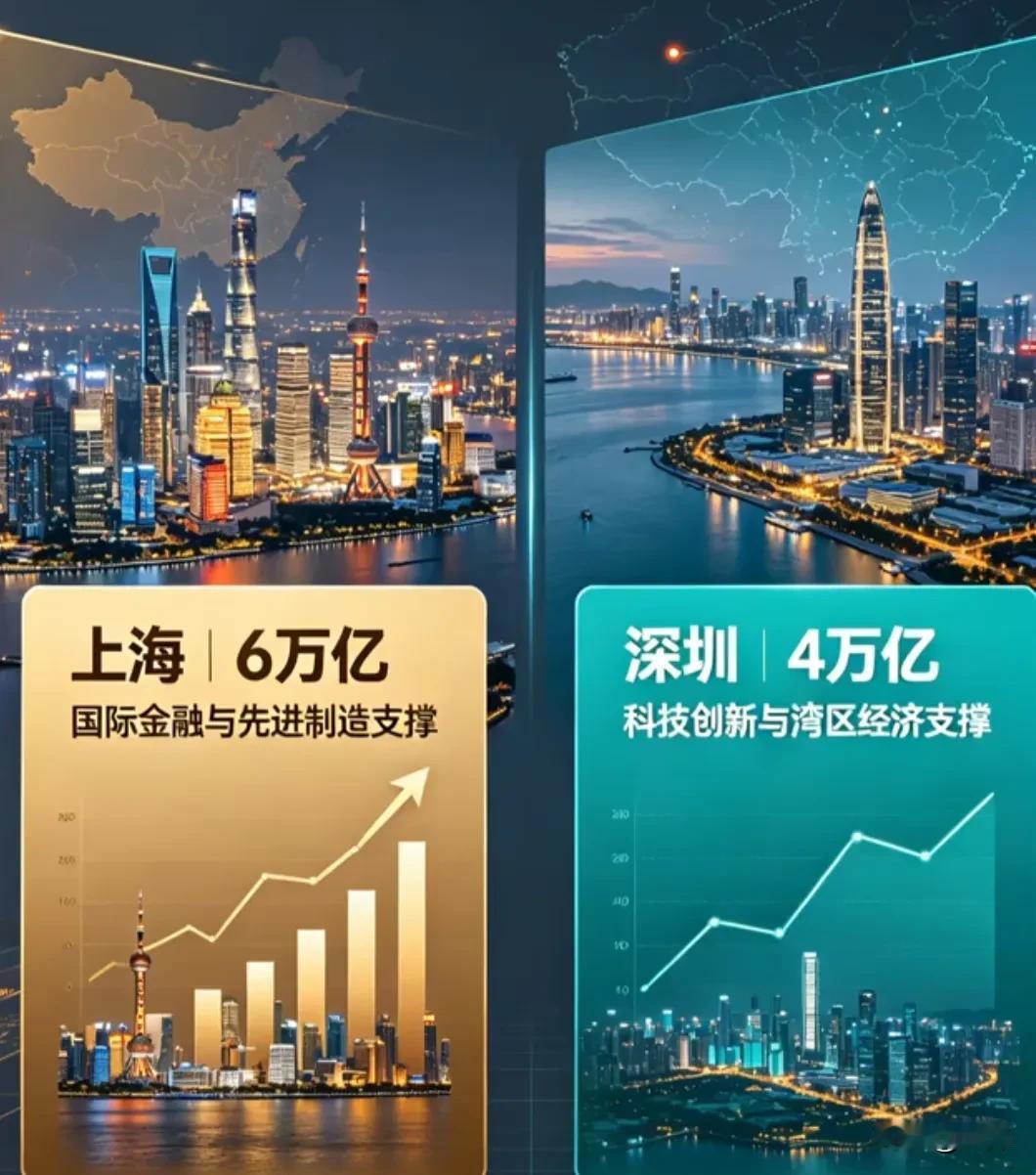 预测2026年上海GDP达到6万亿，深圳达到4万亿。结合前三季度实际运行情况，全