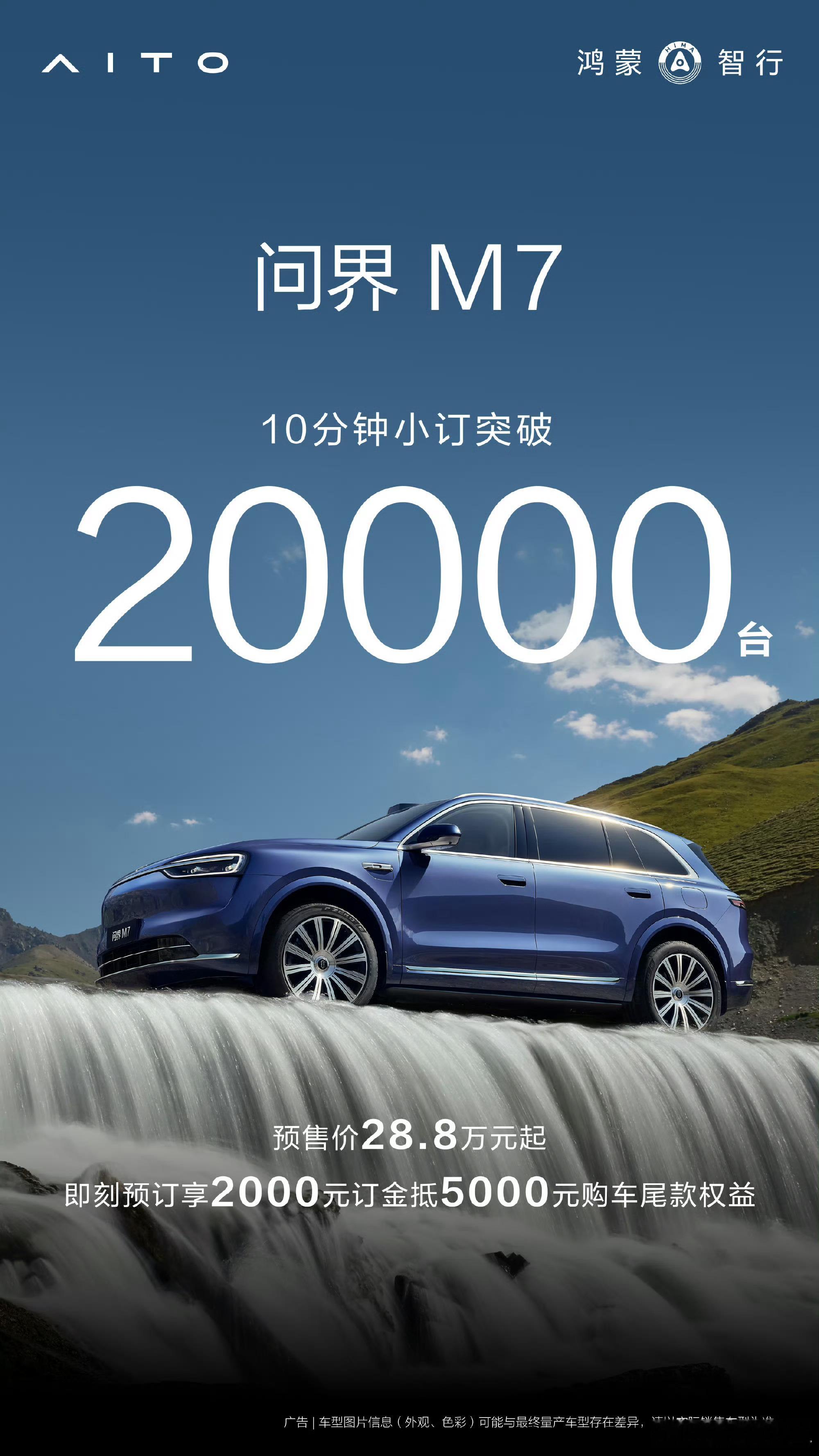 说时迟，那时快，10分钟，2万台。[并不简单]鸿蒙智行问界M7 ​​​