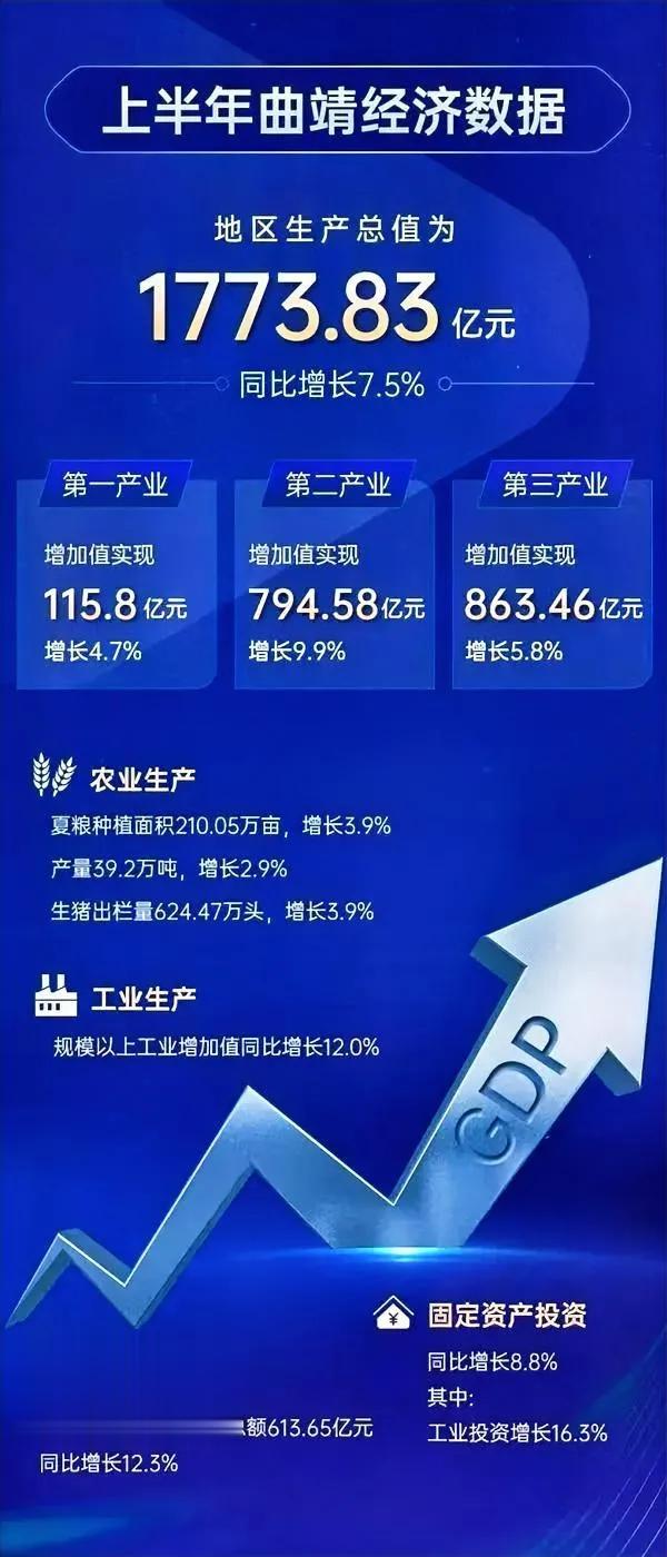 2023年上半年，云南第二大城市曲靖的经济增长速度比全国高2个百分点，比全省高2