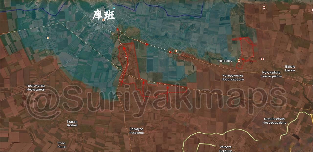 哟，乌苏被邪祟附身了？俄军进库班是能画的吗？来源：suriyakmaps普京与特