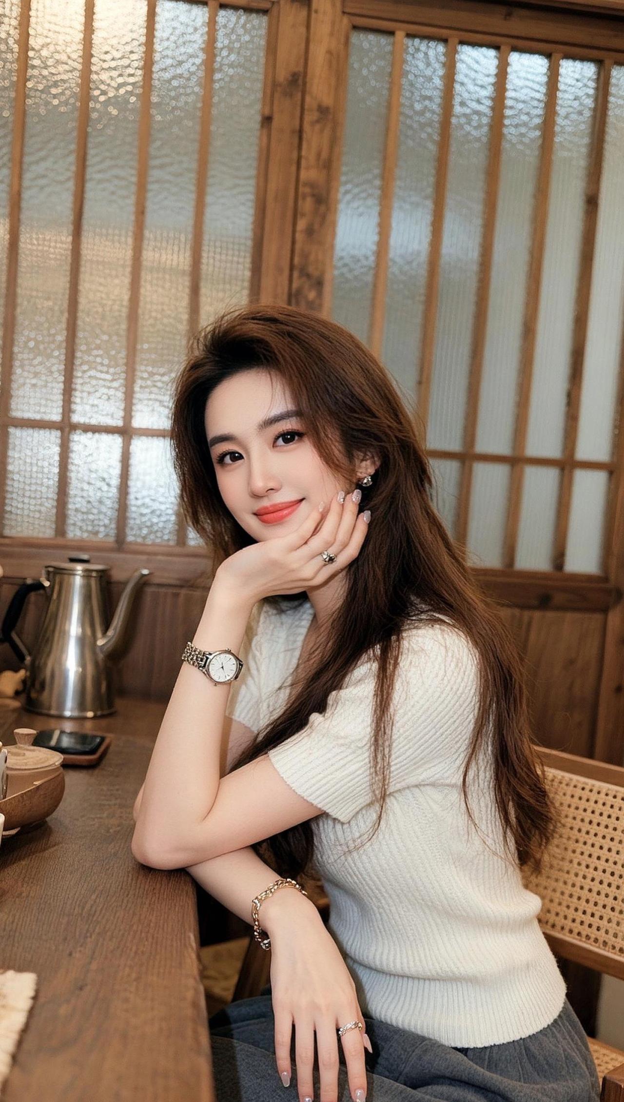 同款上衣直达AI清透生活照 随变ai随便玩 小姐姐 白上衣