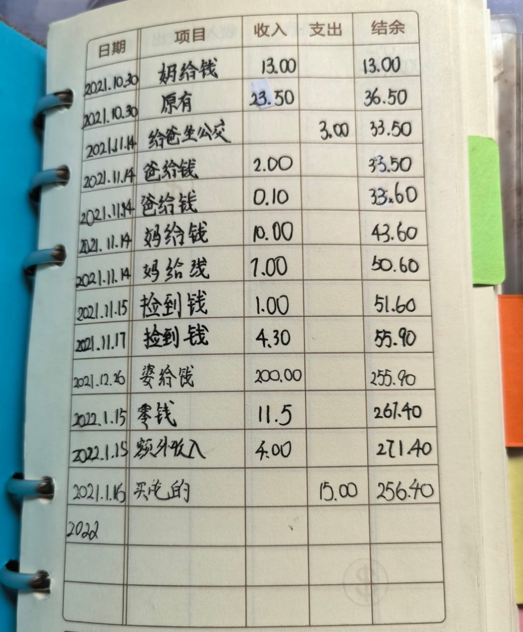 女儿的记账本真是我的好女儿，问她拿三个硬币，都给我记上了，网友：两个半月的时间，