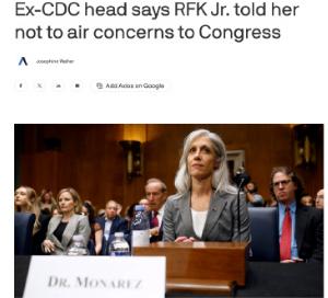 被肯尼迪解雇的 CDC 负责人在参议院听证会上捍卫自己的声誉和疫苗科学
周三，被