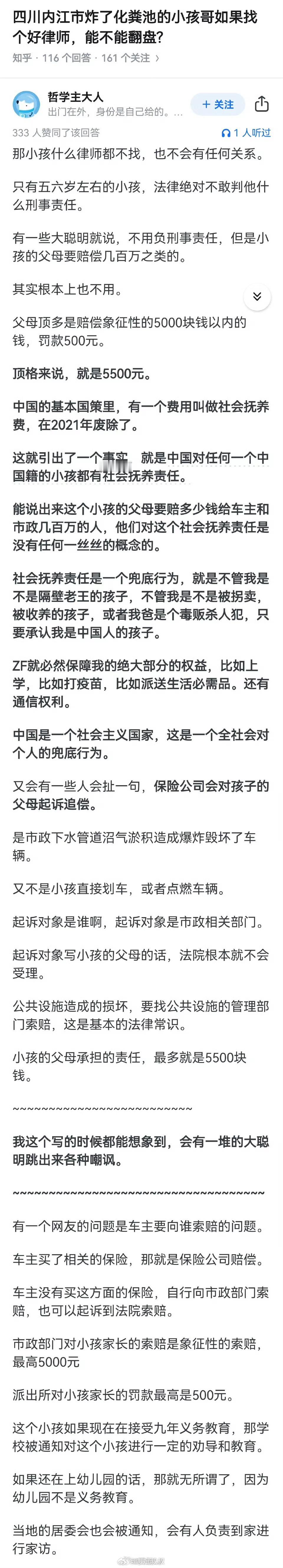 大家都以为熊孩子要赔偿几百万元，但最终真的打起官司来，熊孩子的家庭可能只会承担很