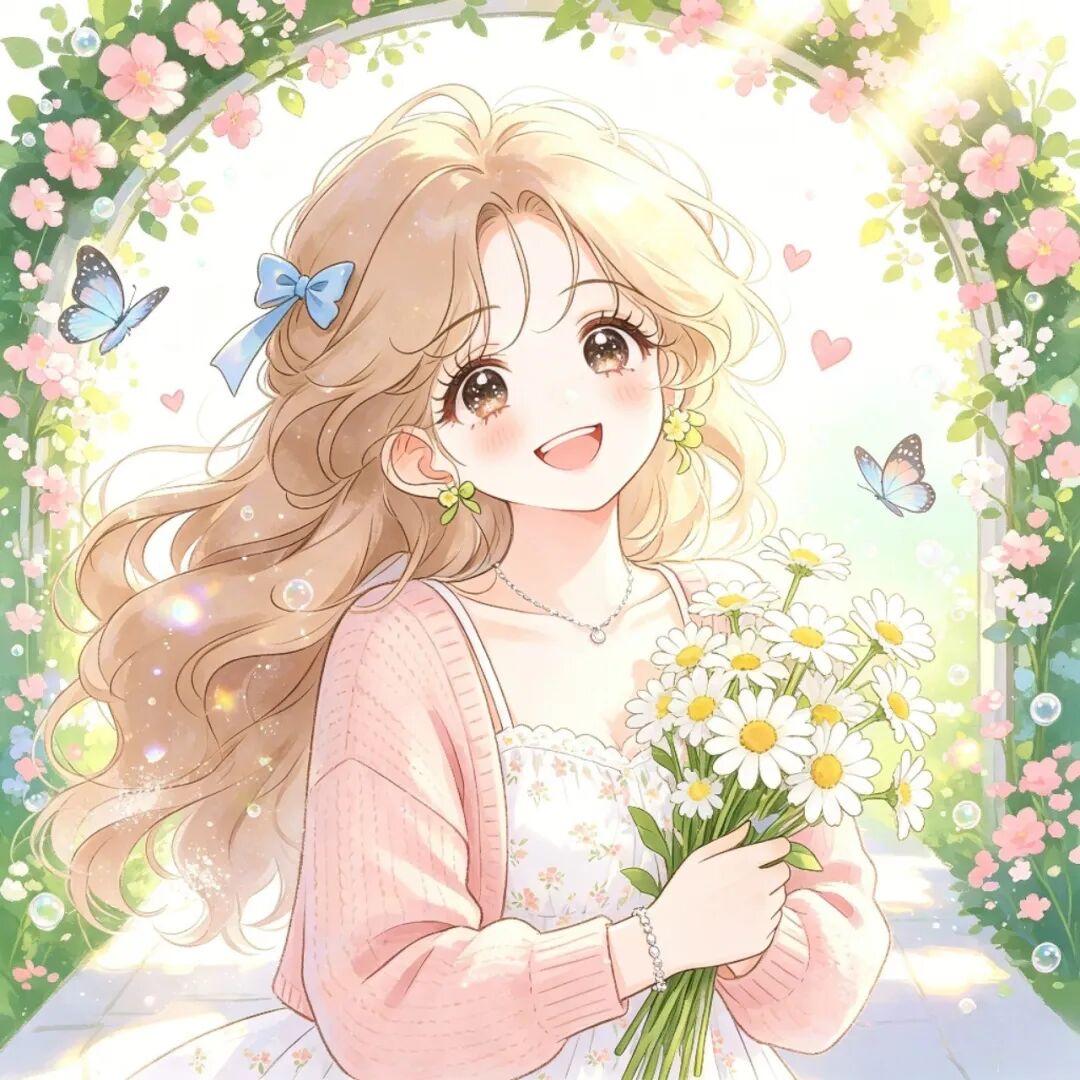 女生头像｜风遇繁花，心向晴朗