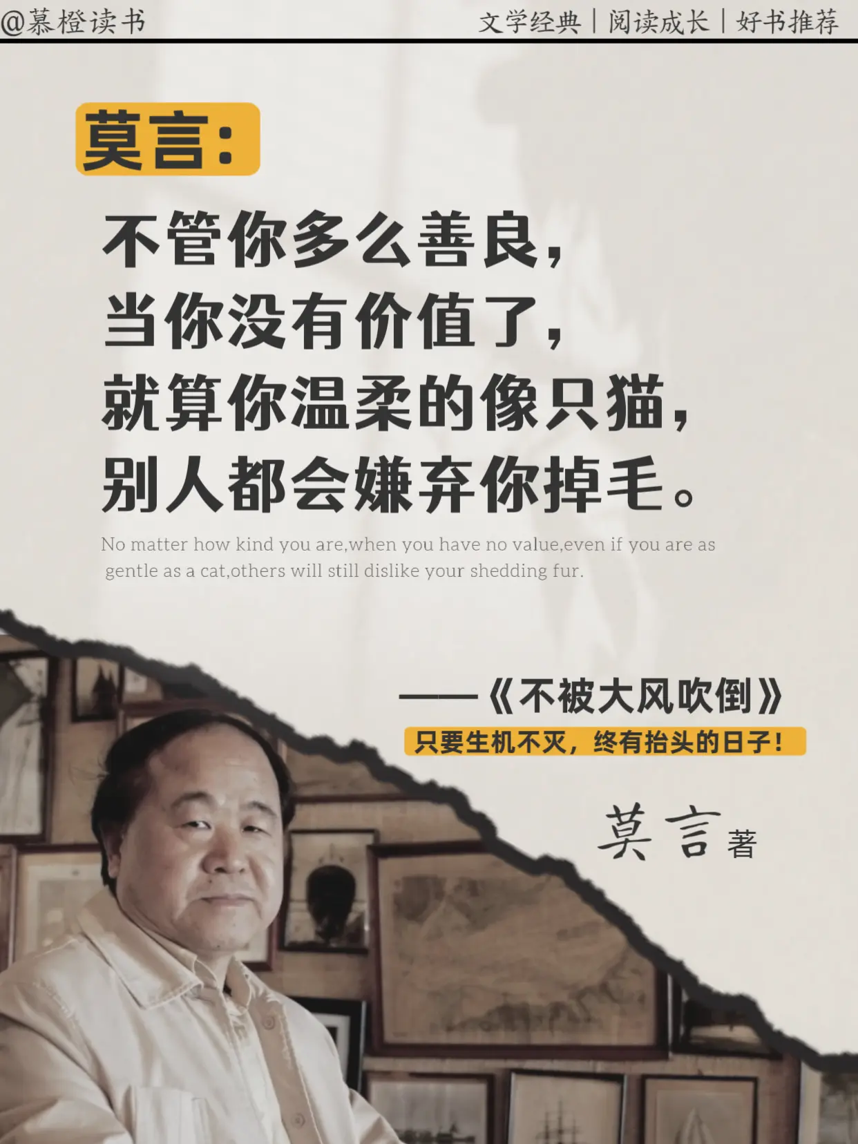 被莫言老师狠狠戳中：不后退，就是进步，读完被莫言新书狠狠共情到😭，只...