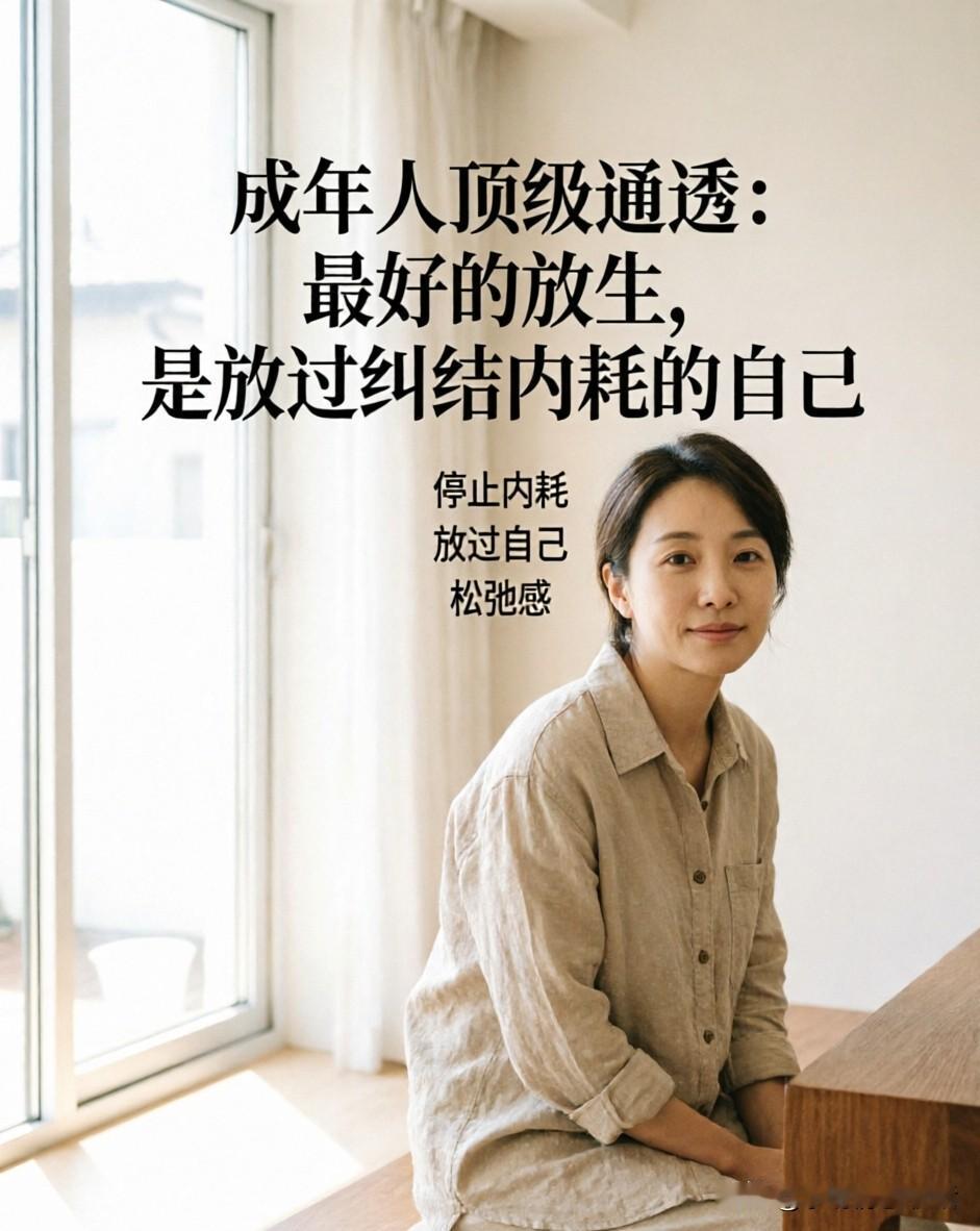 成年人最顶级的清醒：停止内耗，放过自己！

以前总觉得，放过别人是修养，现在才明