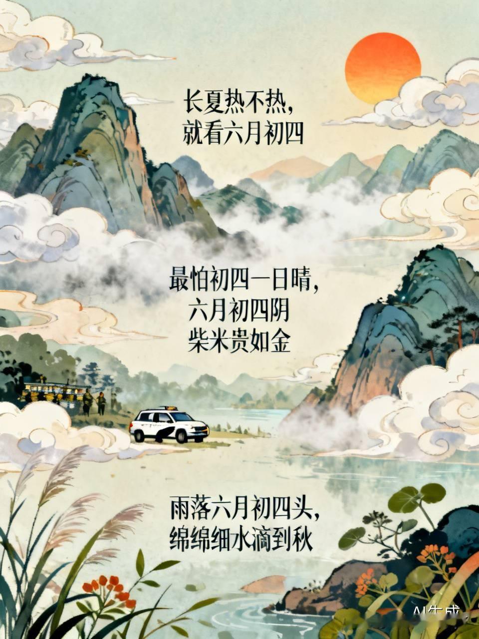 今天是七月初四民间俗语有
1. 长夏热不热，就看六月初四
​
2. 六月初四早看