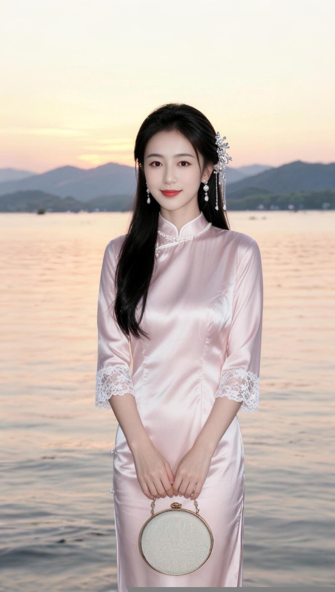 AI湖畔旗袍照