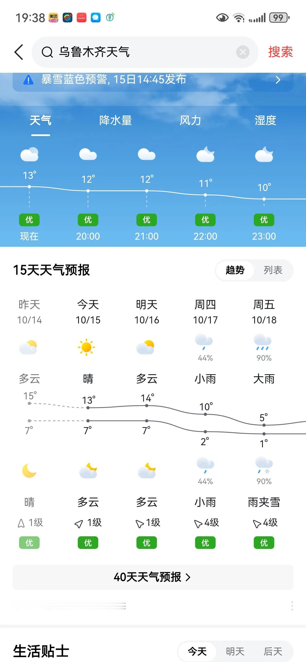 今天，是新疆及乌鲁木齐市各单位、小区的供暖起始日。

据天气预报：受中亚低涡系统