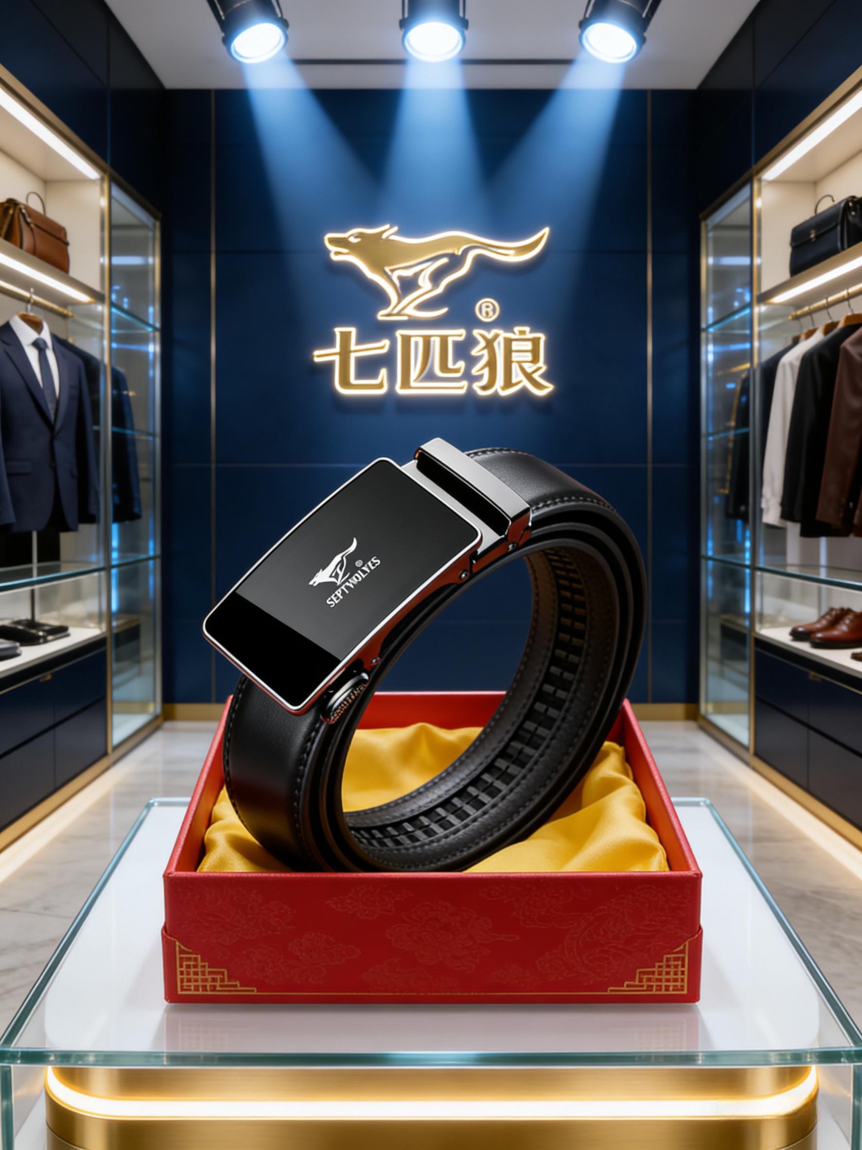 正品七匹狼皮带男士穿搭男士必备高端大气