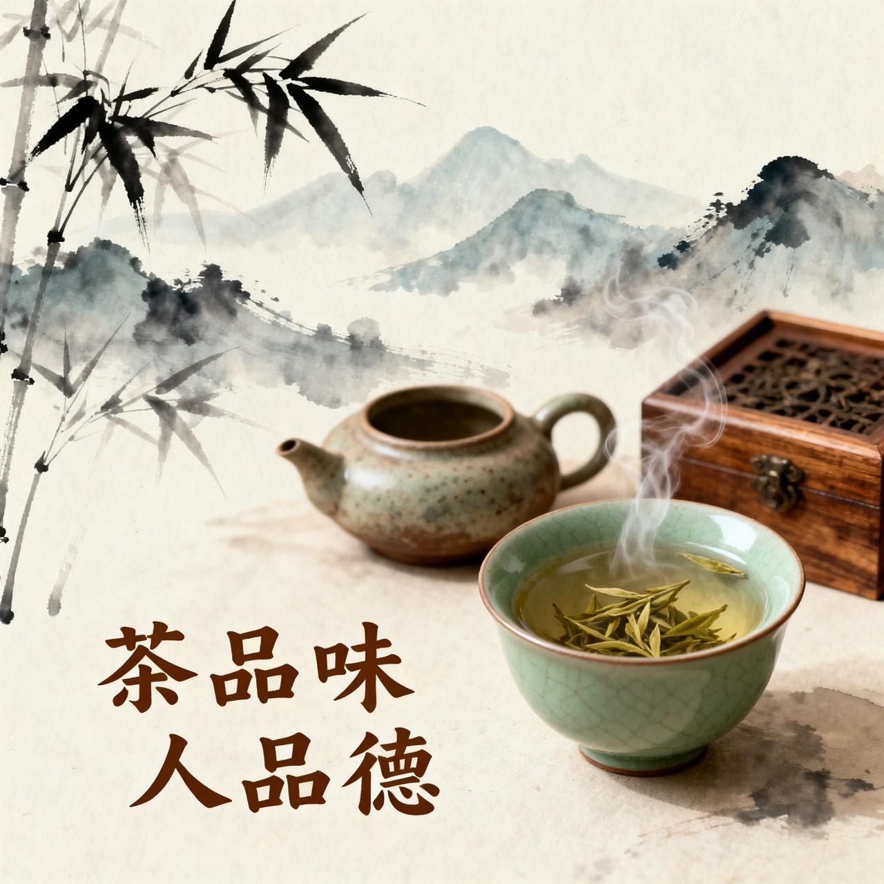 茶品味，人品德
茶之味，初尝或苦或涩，细品则回甘生津，香韵绵长。人品之德，亦复如