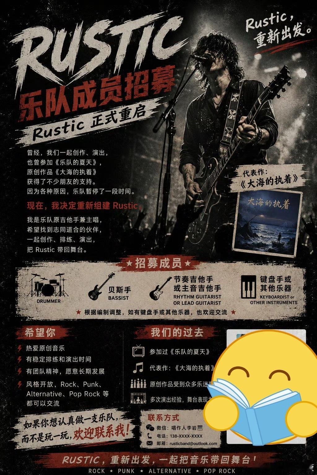 此前参加过乐夏Rustic乐队重组 