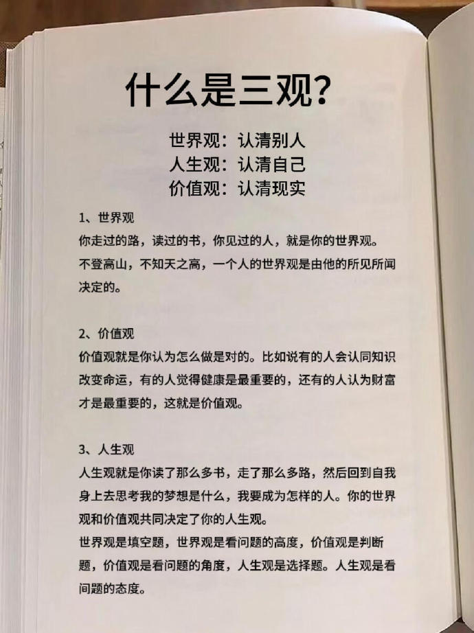你知道什么是三观吗？ ​​​
