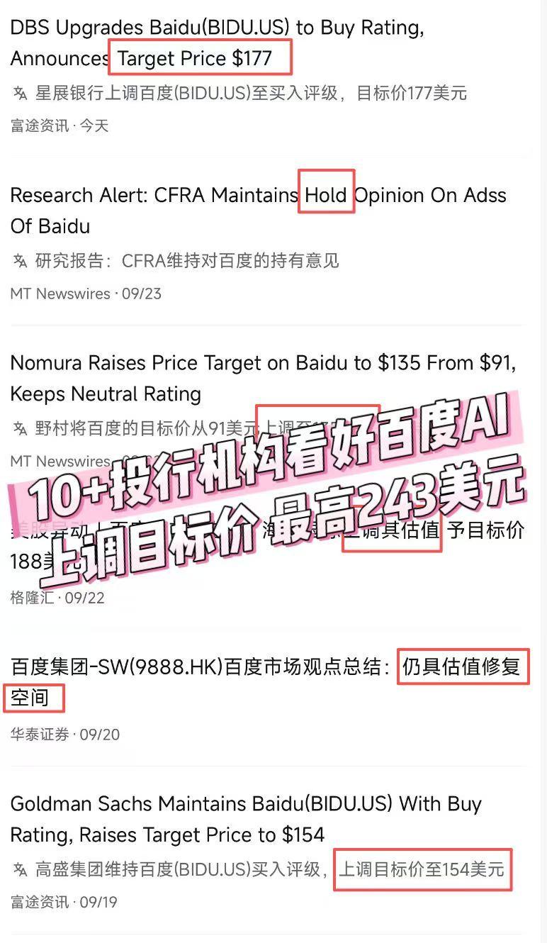 登《财富》改变世界榜+萝卜快跑迪拜拿牌照，百度AI迎来厚积薄发时刻

9月24日