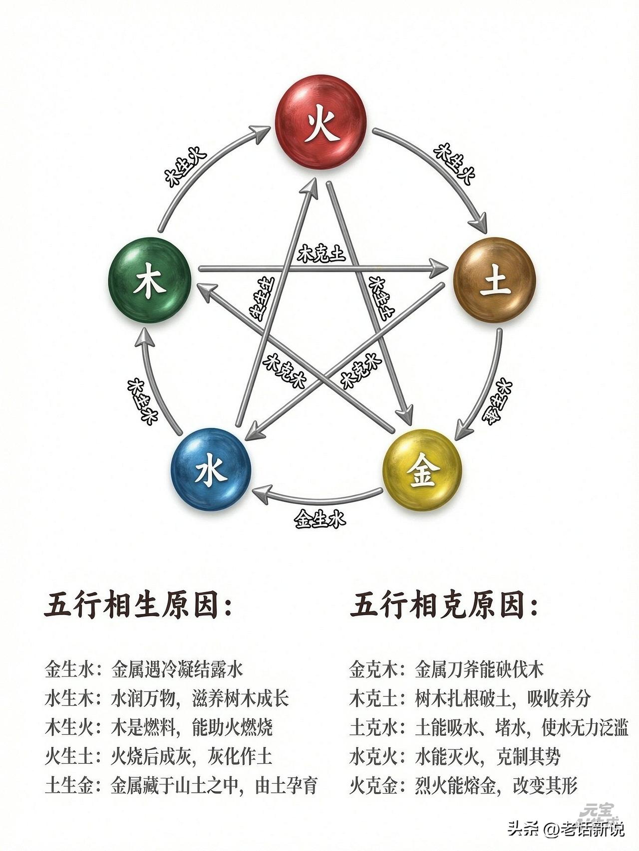 五行不是玄乎的符号，而是一套观察万物关系的古老模型。

木生火，火生土，土生金，