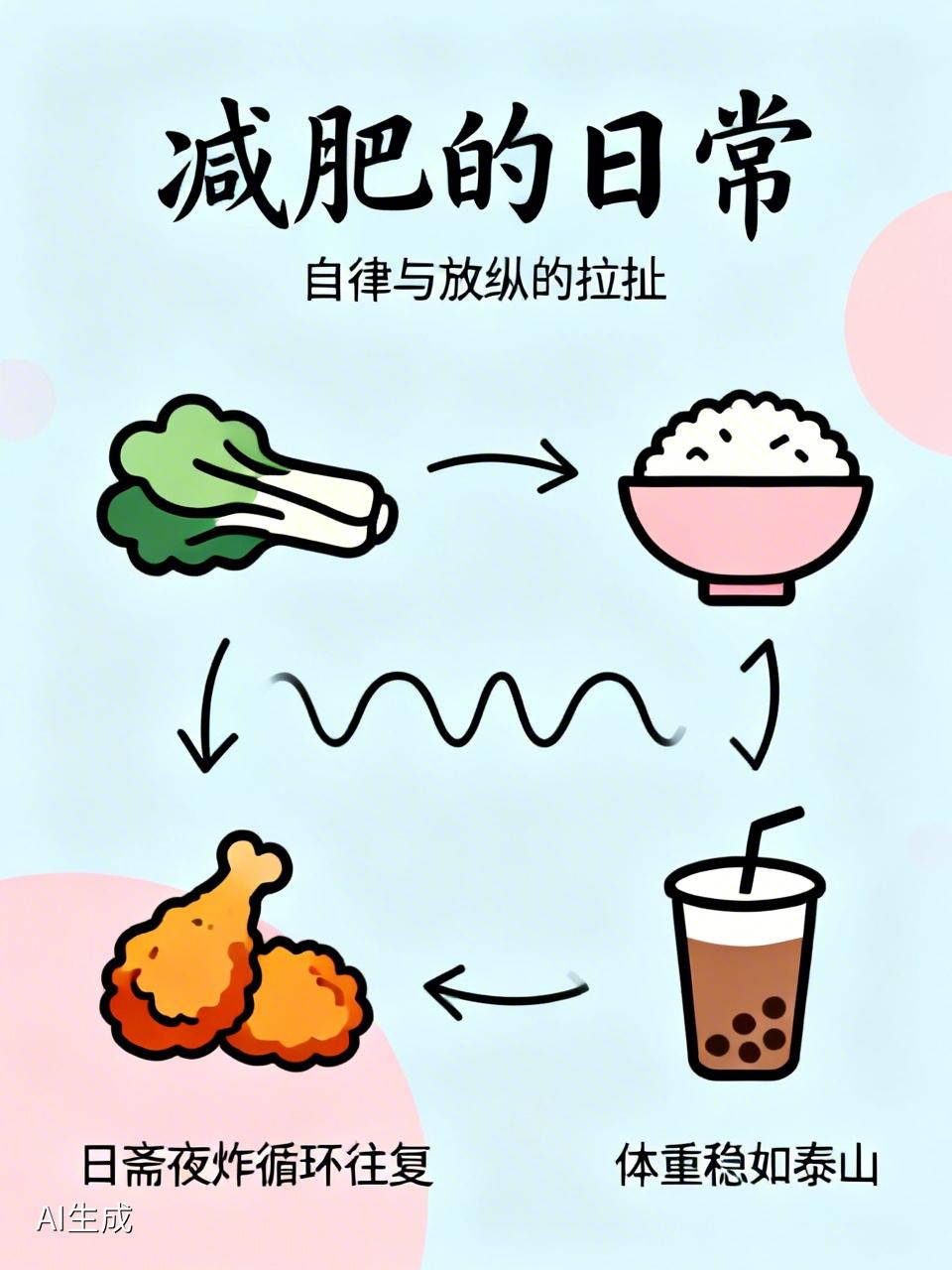 当代年轻人的减肥现状太真实了
当代年轻人减肥，主打一个自律与放纵的极限拉扯。
 