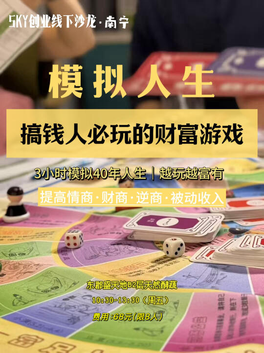南宁创业沙龙｜穿越人生40年的财富游戏