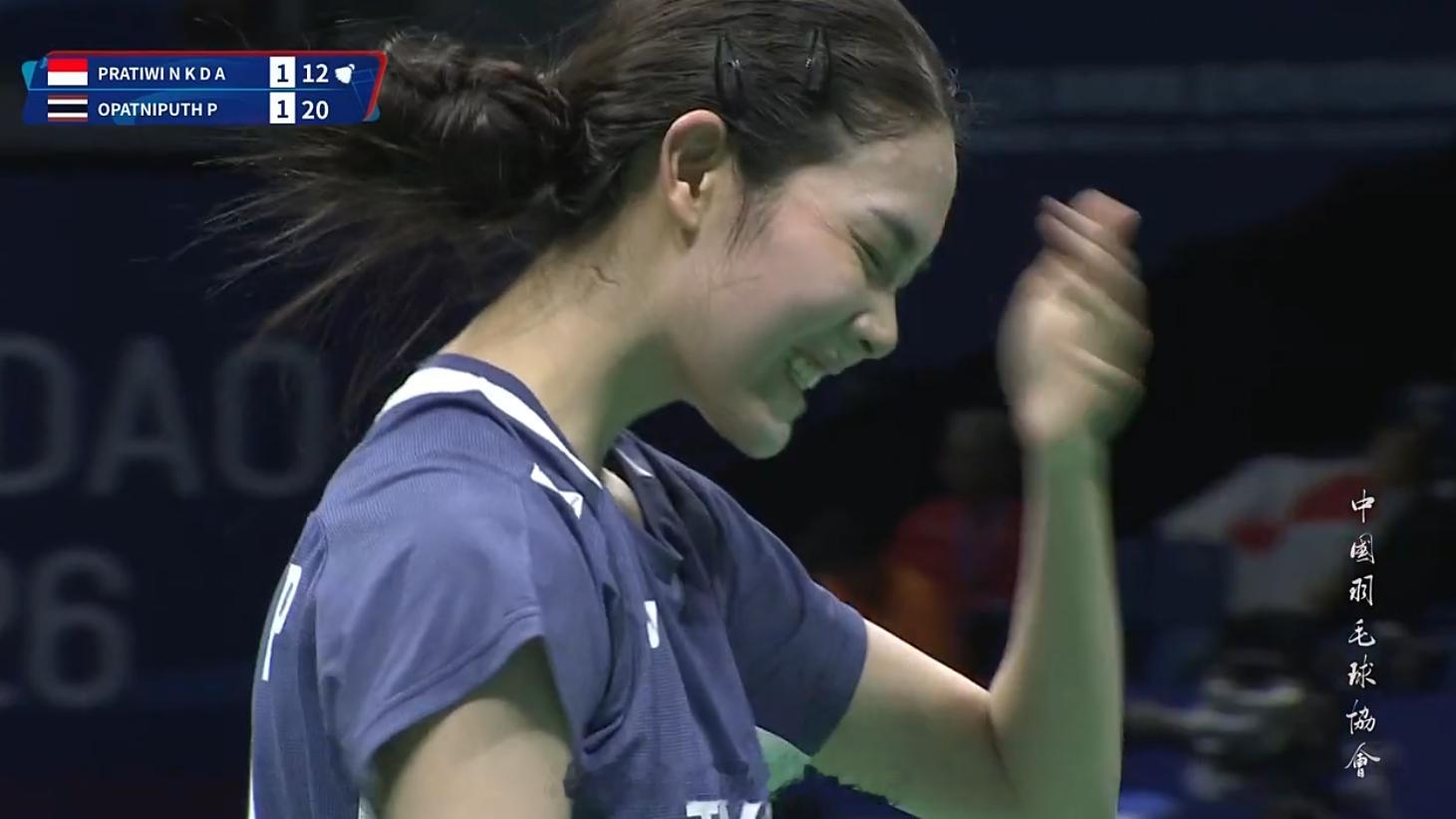 女团 1/4赛 印尼 1-2 泰国 女单 塔丽塔 22-24 18-21 布桑南