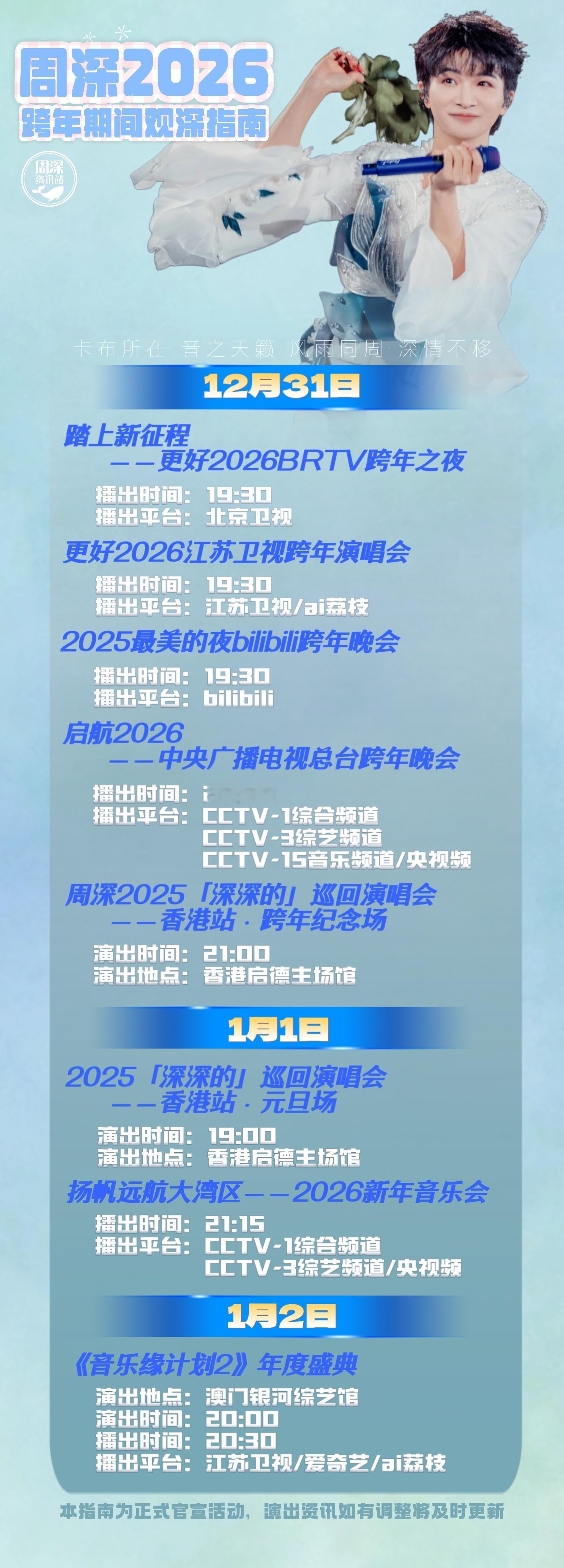 周深 周深2025深深的巡回演唱会 【周深丨2026跨年期间丨观深指南】［12月