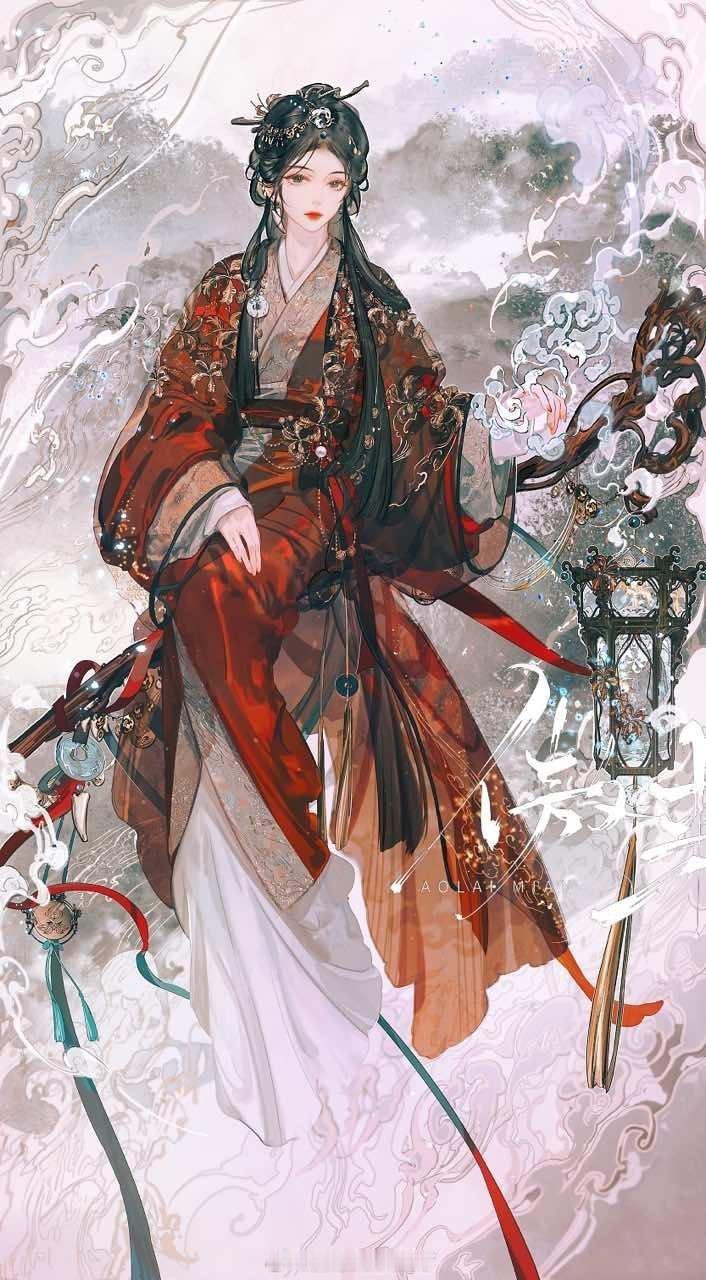 眠狼画了迪丽热巴贺思慕 眠狼大大真的好会画啊，鬼王提灯好绝，迪丽热巴贺思慕真的太