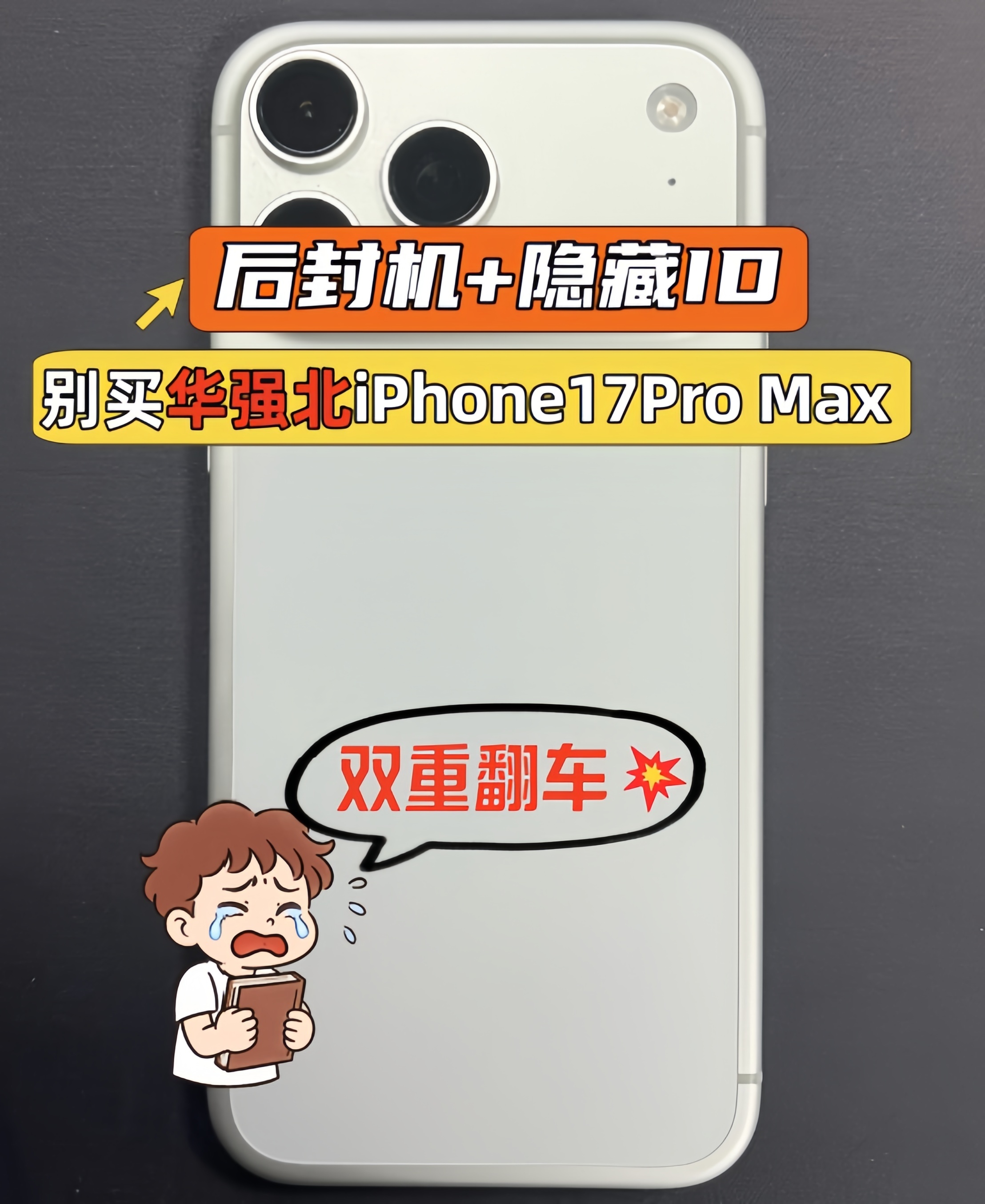 双重翻车💥华强北iPhone17Pro Max！后封机+隐藏ID机！买苹果最怕