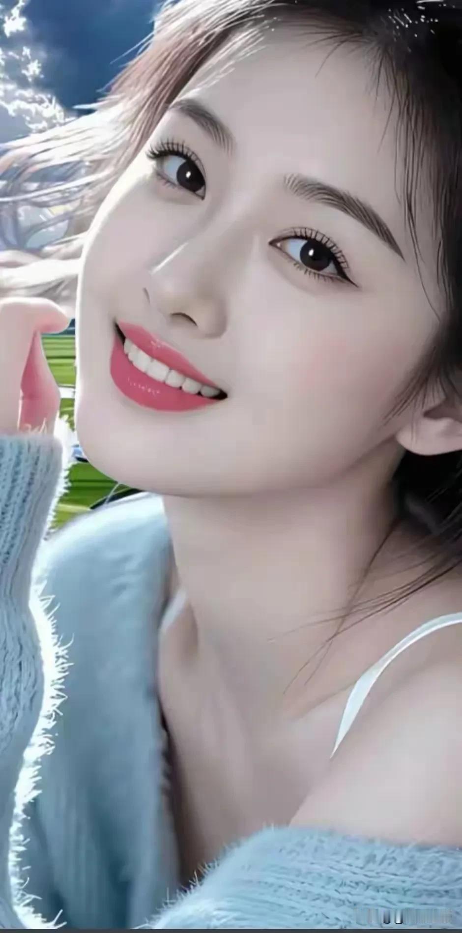 阳光漫过发梢，笑容干净明亮，拥抱生活里的小美好。
国色天姿美女照
