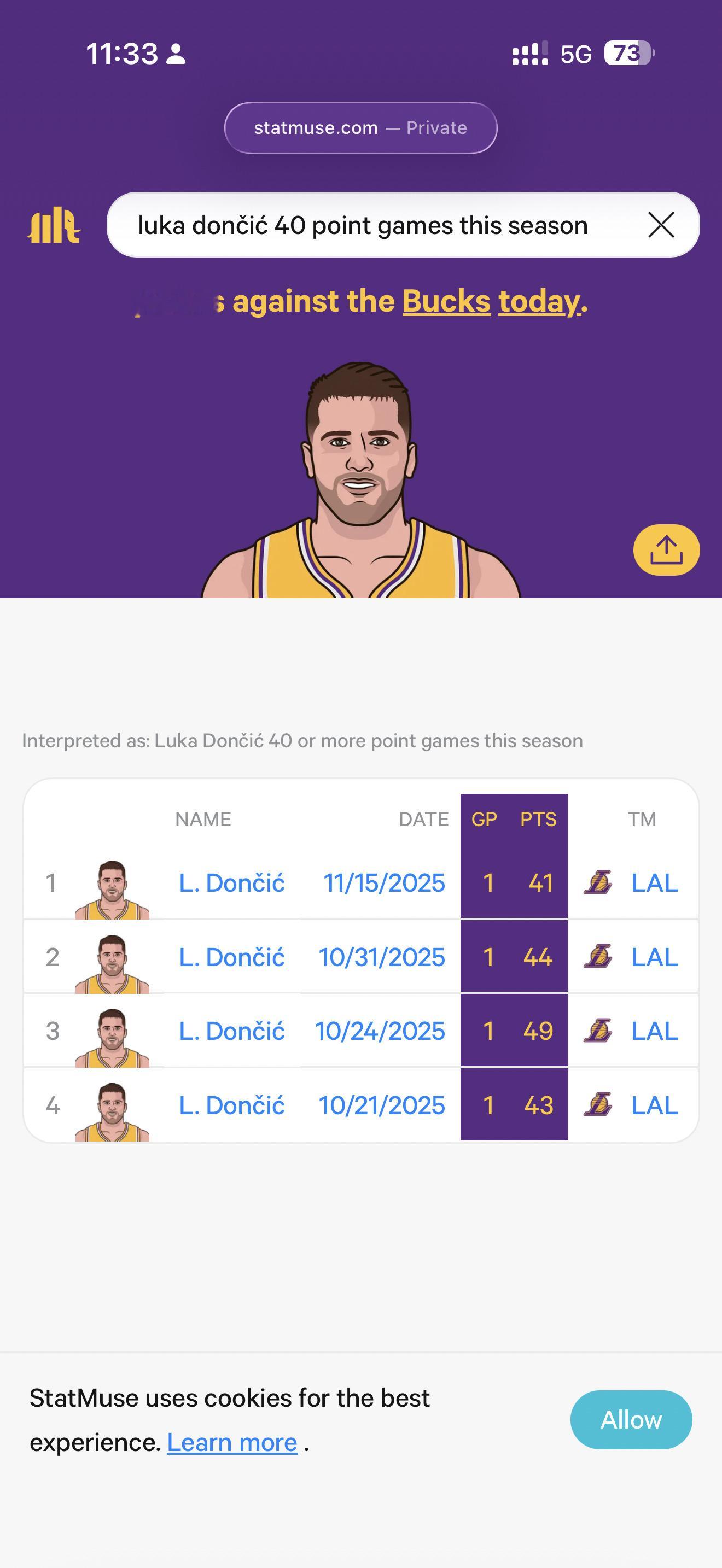 东契奇本赛季 40+ 得分：4 场独行侠本赛季胜场：3 场