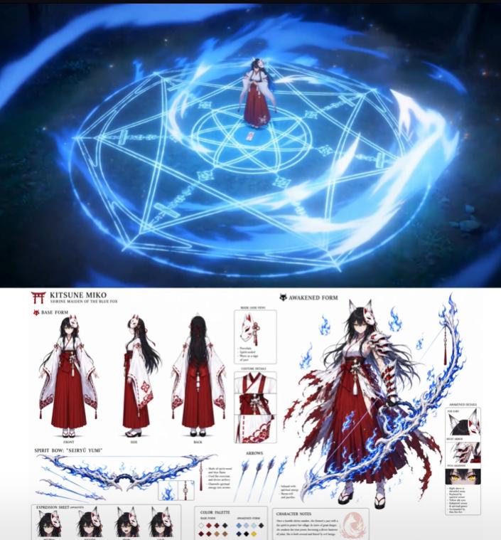 分享最近我们收集的一部非常帅的魔法视频的AI提示词——

提示词：
一张女性动漫
