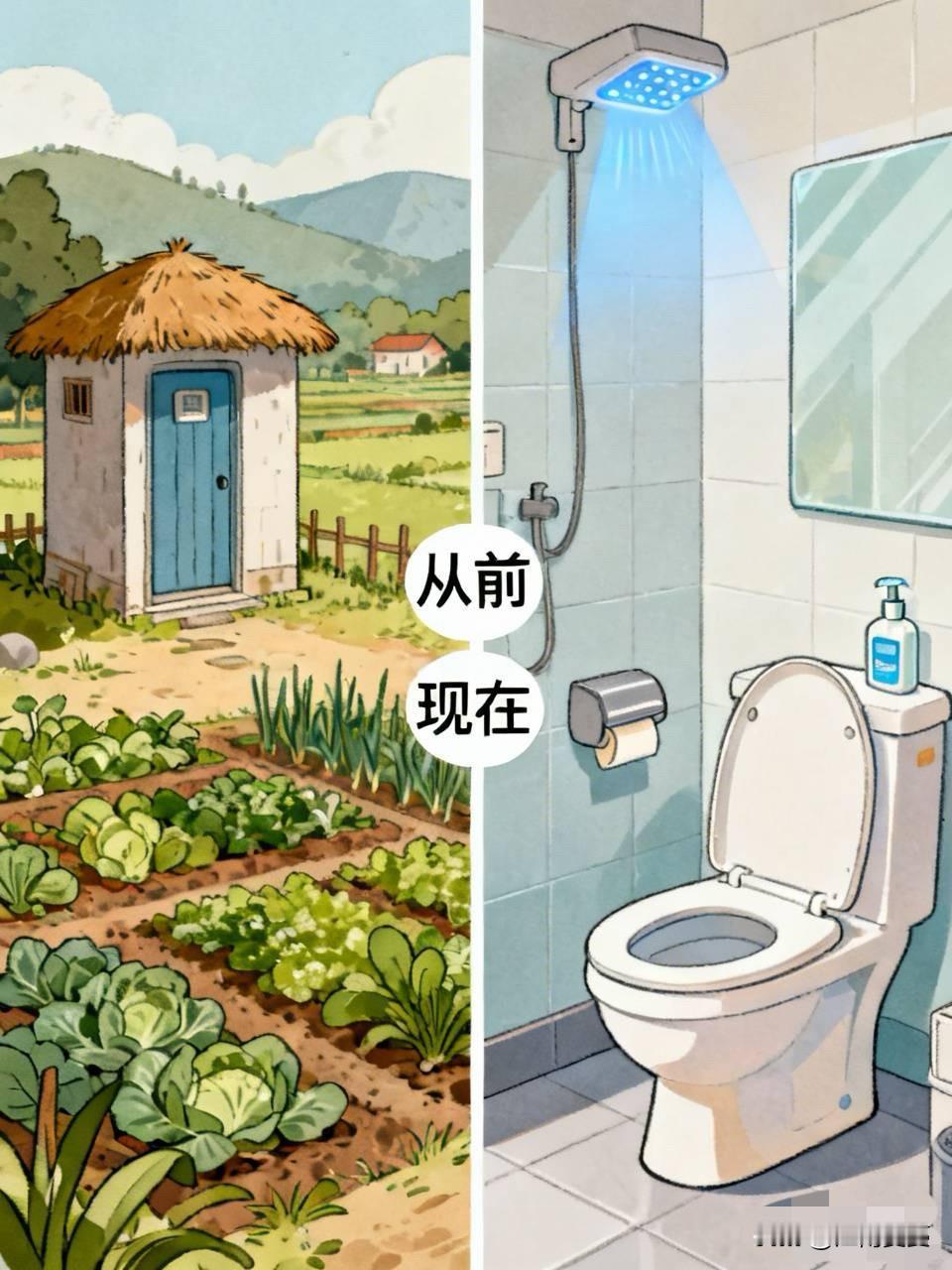 从前浙江农村，户外大缸搭个简陋棚子就是厕所，没有消毒，看着简陋，却很少听说男女下