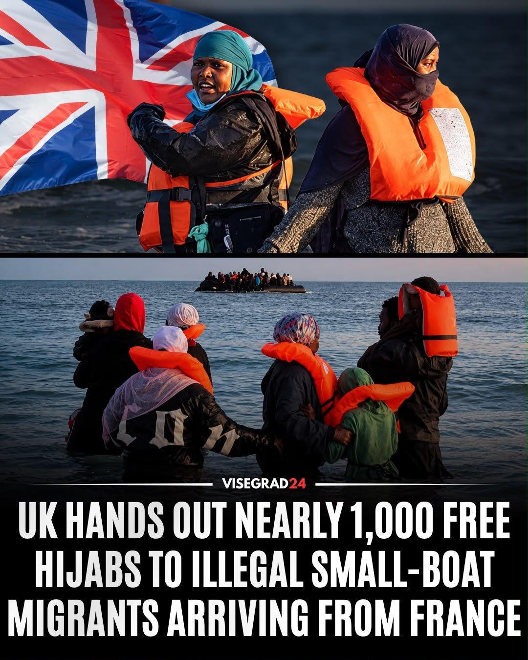 英国官员在2026年1月至6月期间，向抵达多佛的非法小艇移民发放了974件头巾，