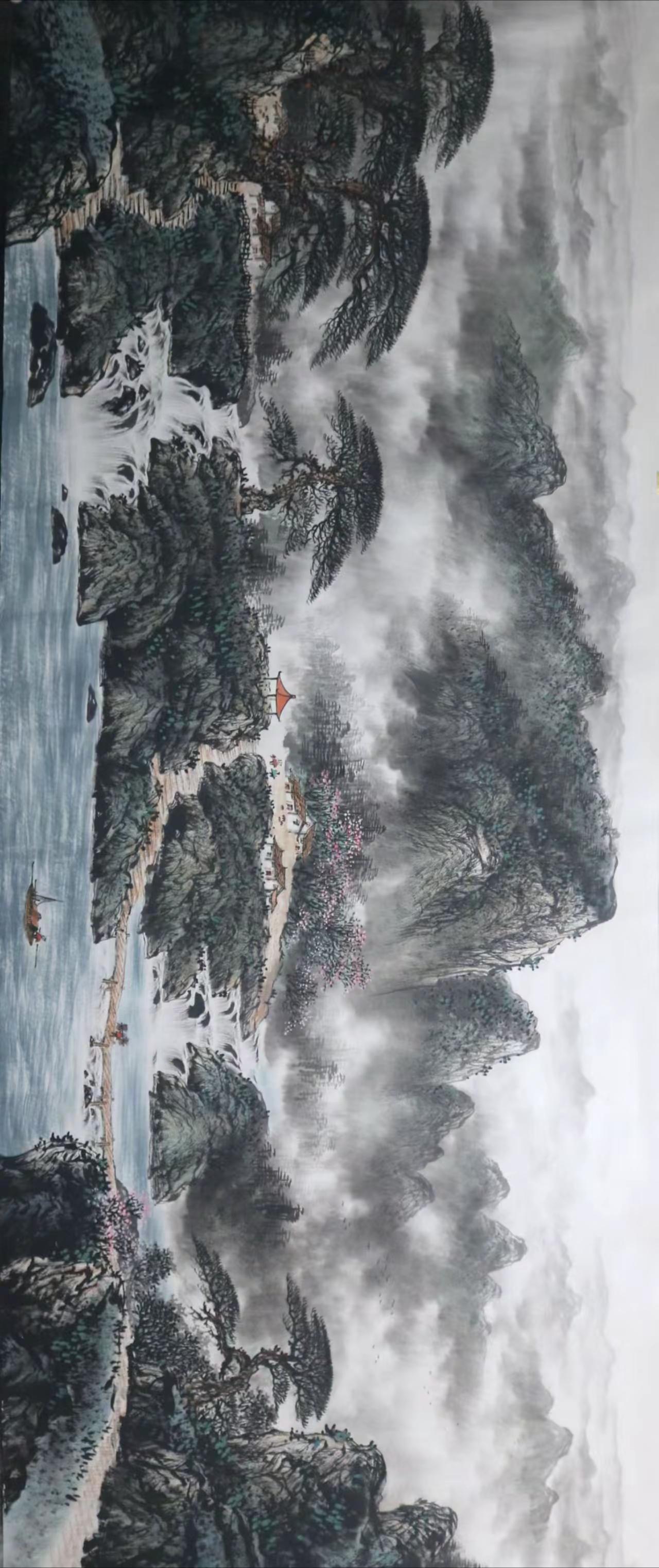 小八尺山水。水墨山水创作者中心 创作灵感 山水写意 国画山水