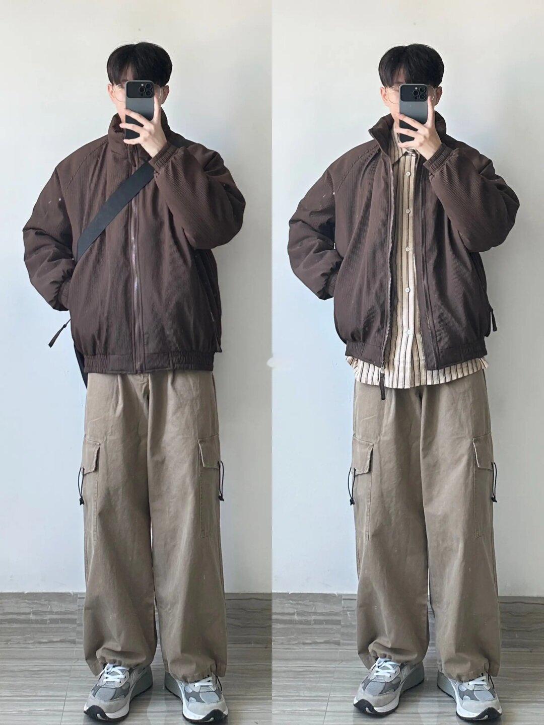 冬季穿搭｜大地色系美拉德棉服叠穿