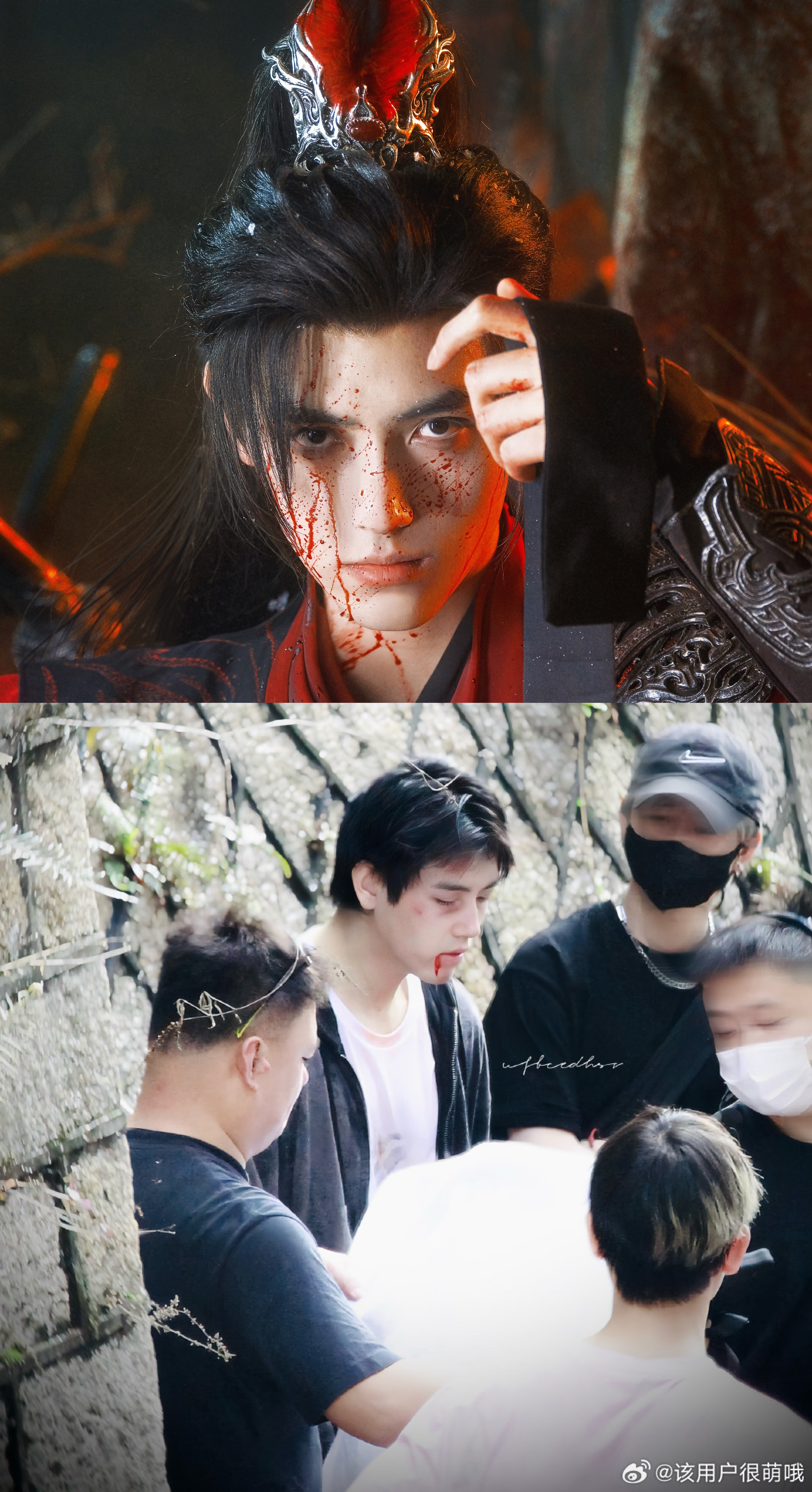 陈飞宇现偶战损vs古偶战损陈飞宇古偶战损是破碎贵公子，自带破碎感滤镜，美到让人想