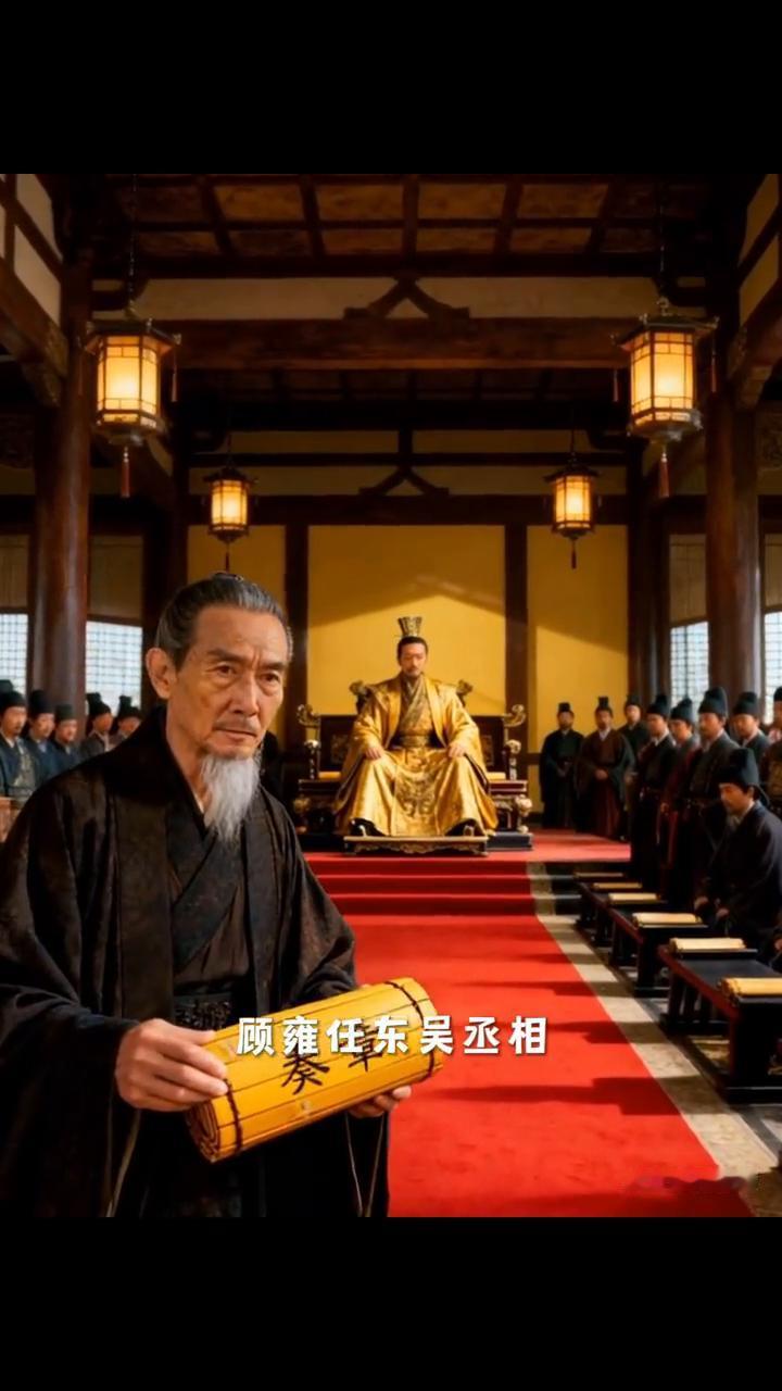 三国志吴书：顾雍传。
黄武四年，顾雍任东吴丞相，以寡言慎行闻名。张昭所奏减轻刑罚
