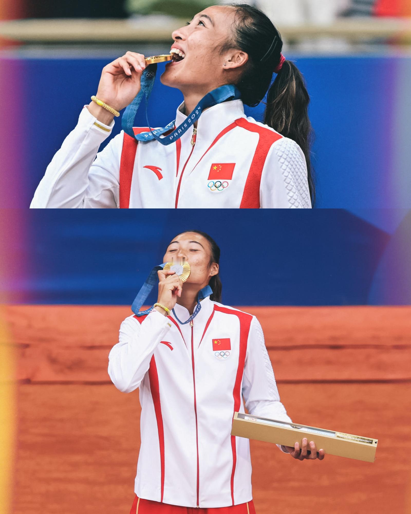 最美，最美的。🇨🇳🏅#郑钦文金牌##巴黎奥运会# ​​​