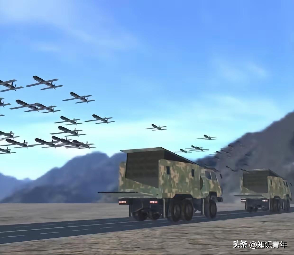 3月25日央视军事突然放出一段“过于先进”的画面：国产“阿特拉斯”无人机蜂群全流