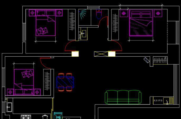 户型改造方案参考：
厕所干湿区分离，厕所门对着入户门，用砌墙的方式来遮挡。每个卧