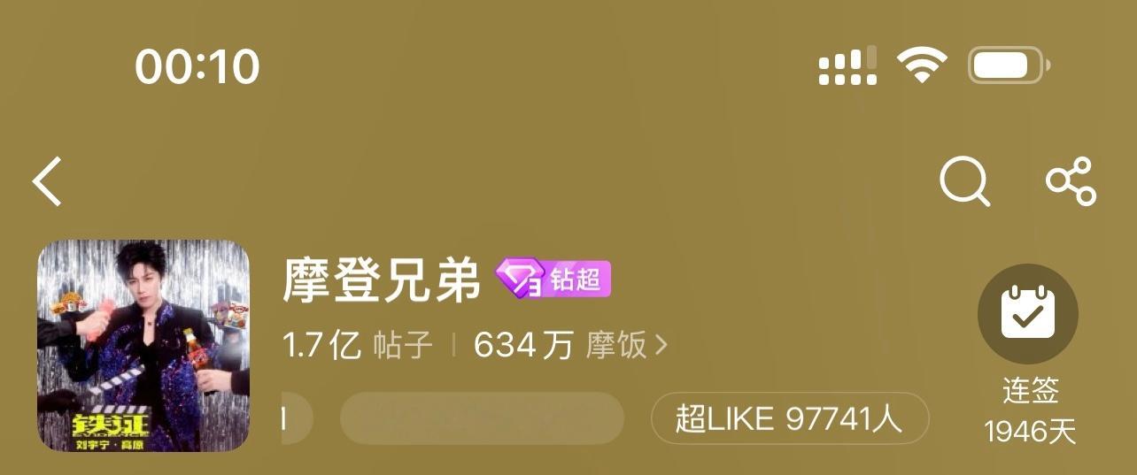 恭喜刘宇宁摩登兄弟  🎉超喜欢破97000🎉刷新历史新高🎉刘宇宁