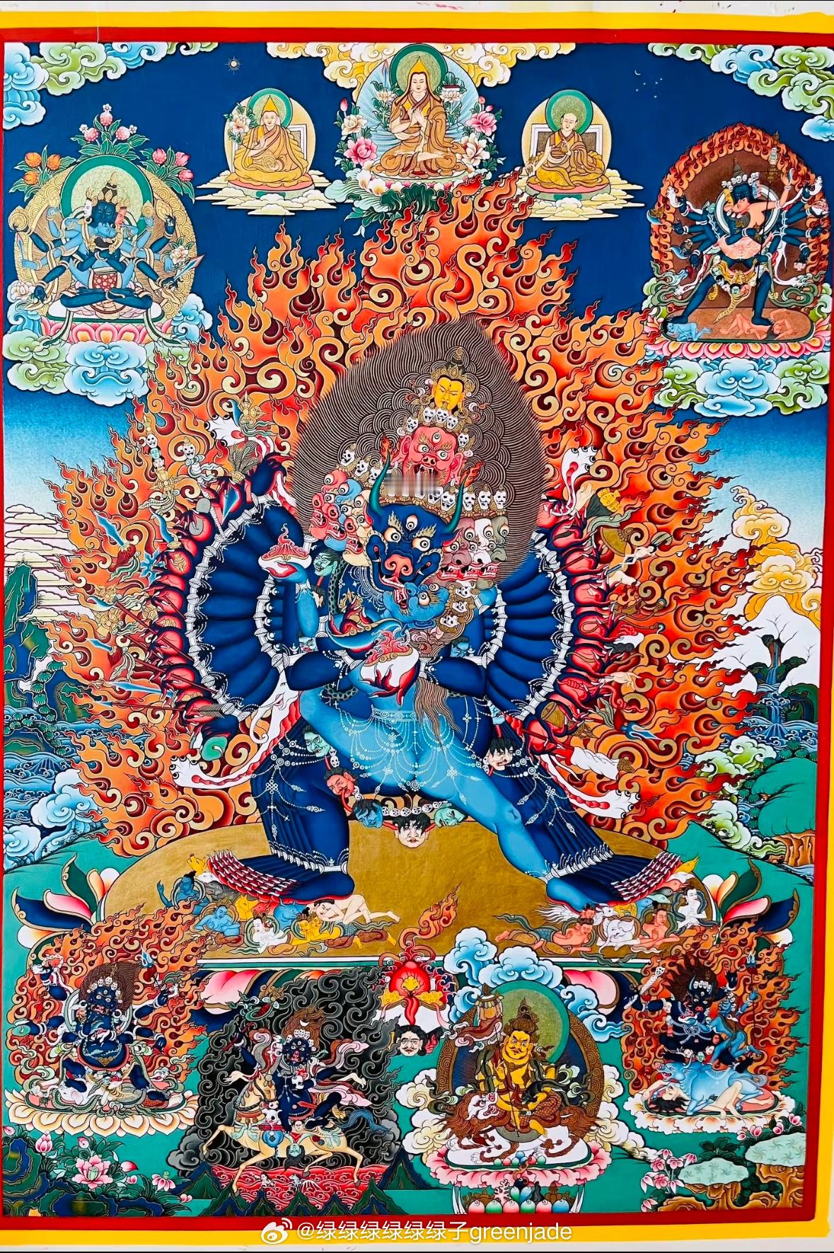 大威德金刚，藏语称为"吉杰多吉"。大威德金刚的象征意义是：降伏恶魔之威，护善安良